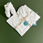 Milan Dove White Sweater Knit Baby Booties Shoes (Organic Cotton)