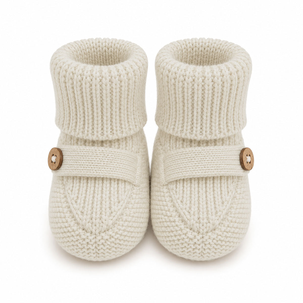 Cream Milan Organic Knit Baby Booties Shoes