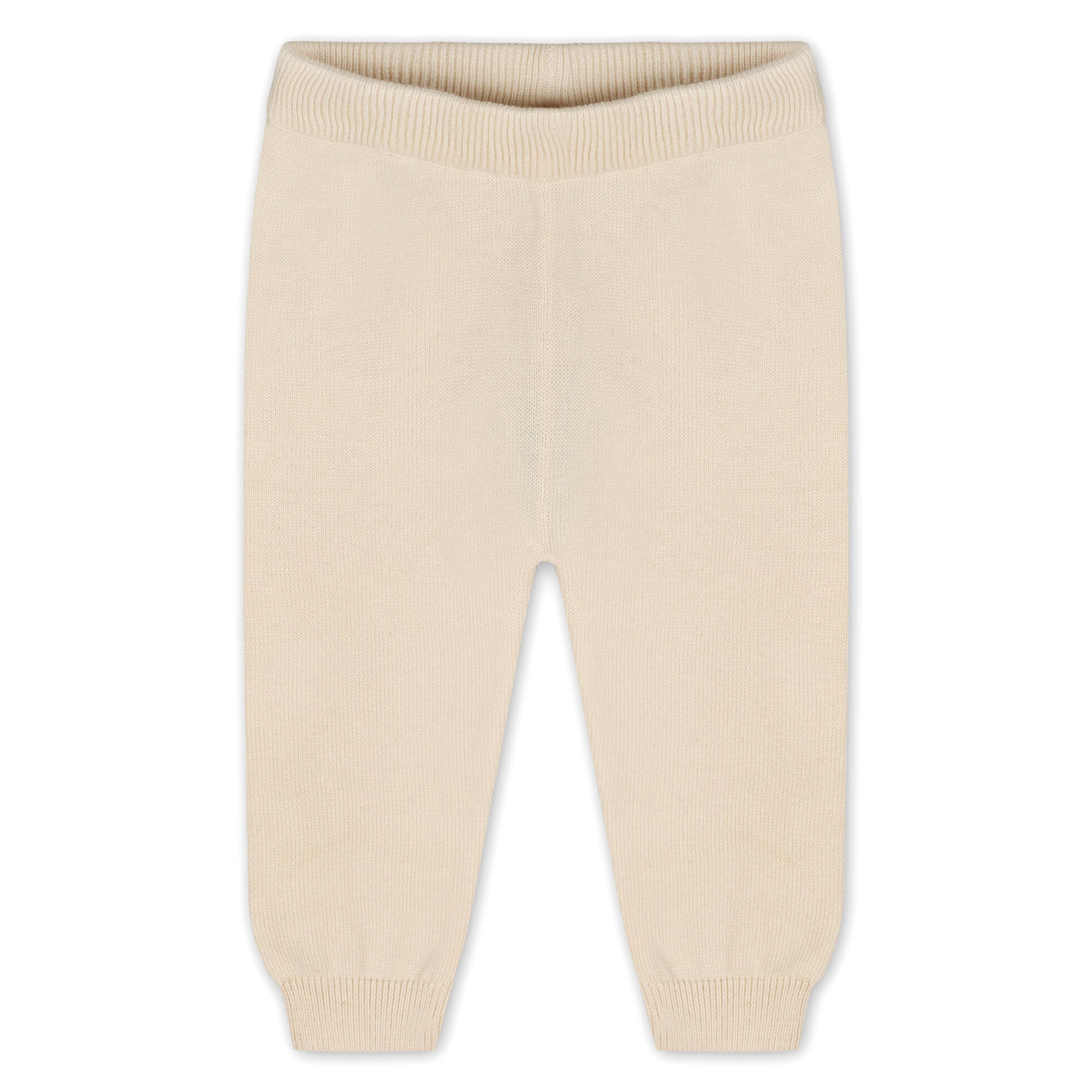 Cream Milan Knit Baby Pocket Pants (Organic Cotton) Front