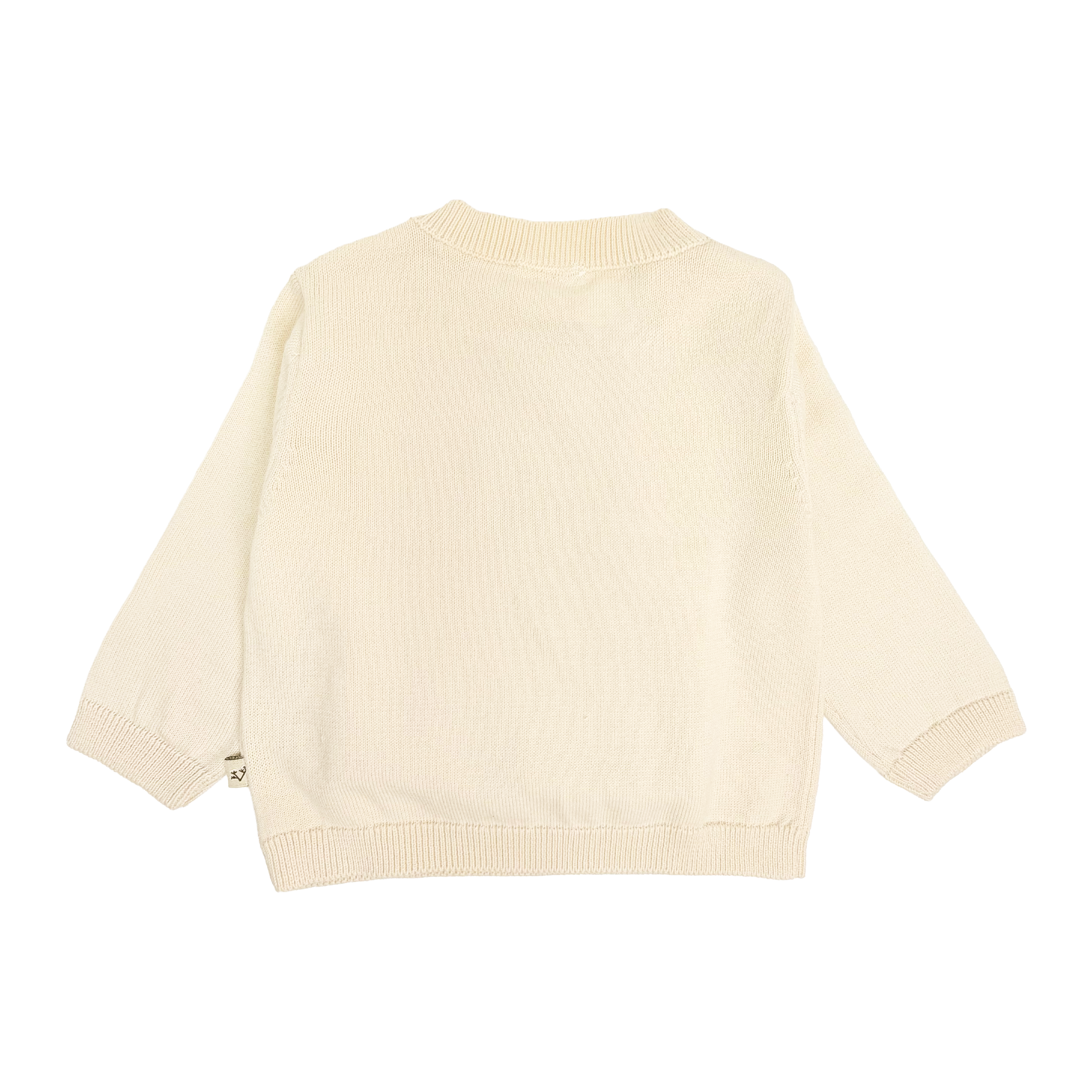 Milan Knit Baby Side Button Pullover (Organic Cotton) - Cream Back