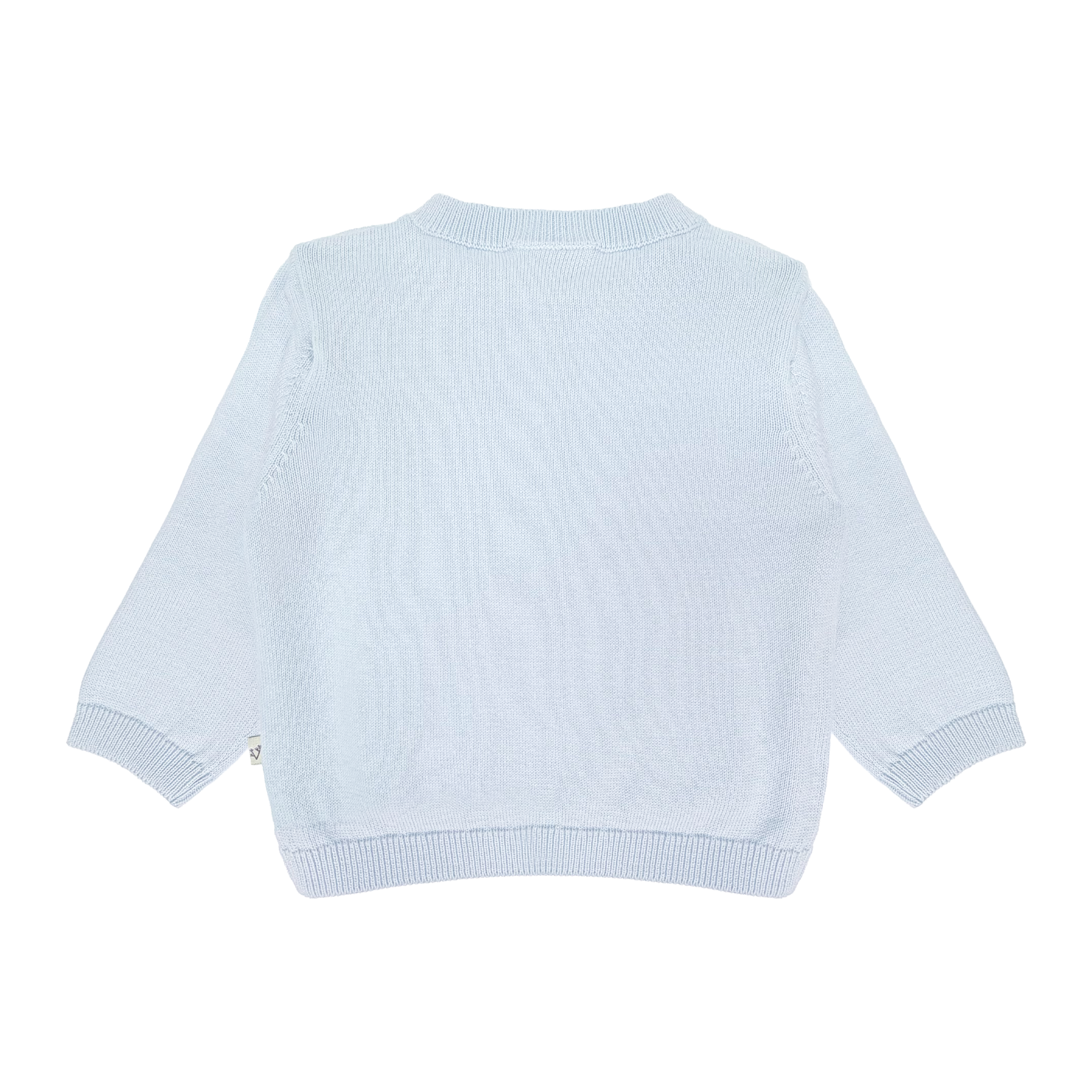 Milan Knit Baby Side Button Pullover (Organic Cotton) - Sky Blue Back