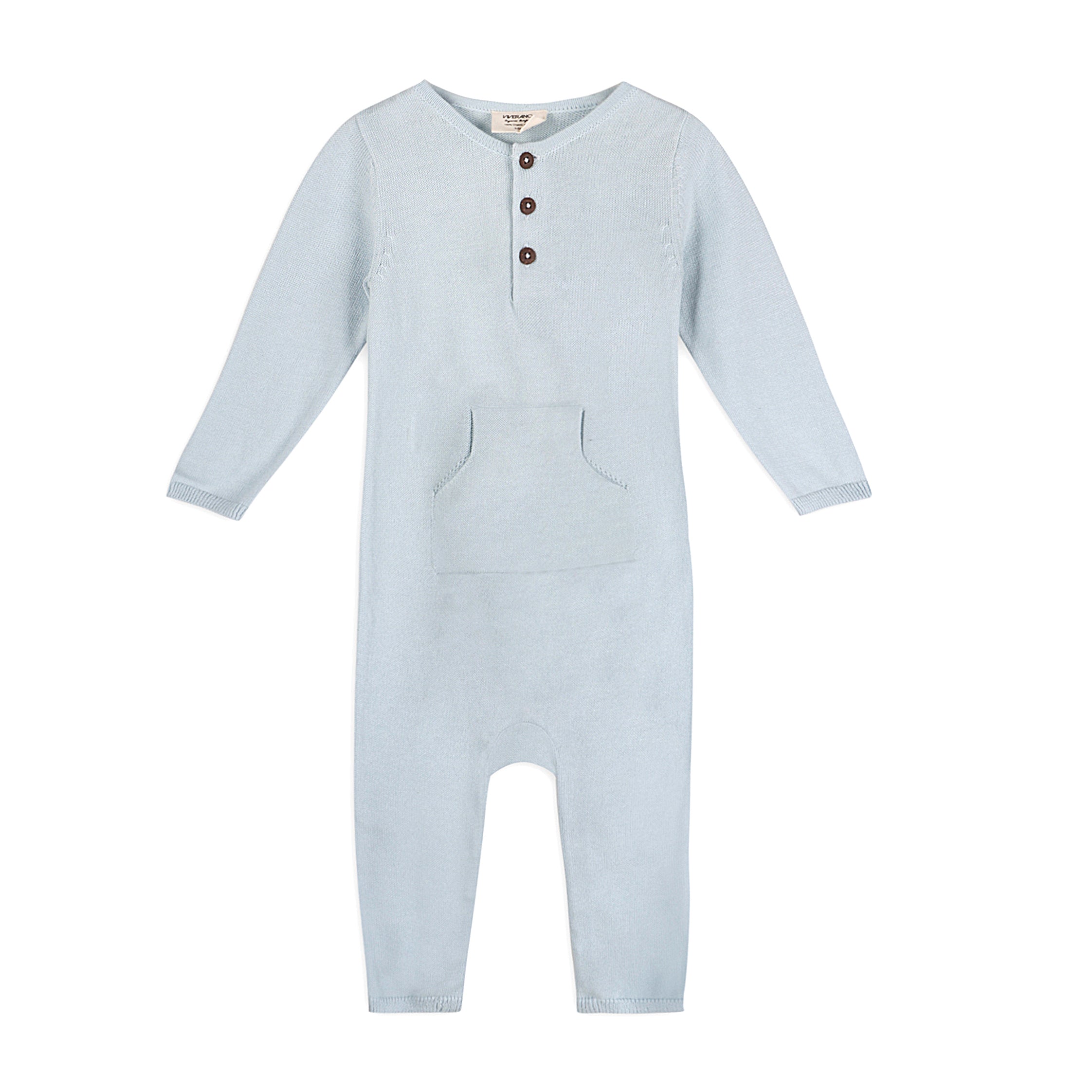 Milan Knit Kangaroo Pocket Baby Jumpsuit Coverall