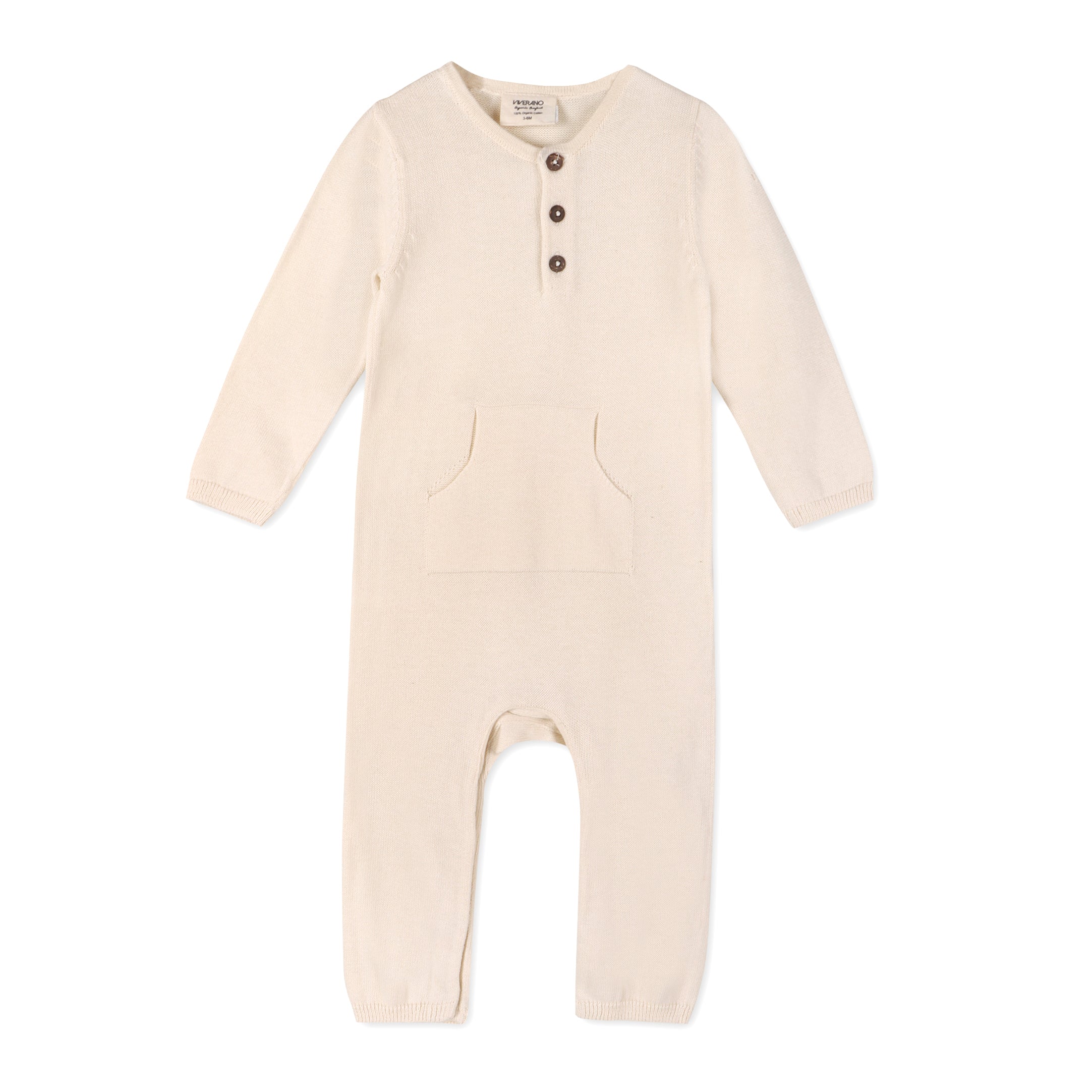 Milan Knit Kangaroo Pocket Baby Jumpsuit Coverall