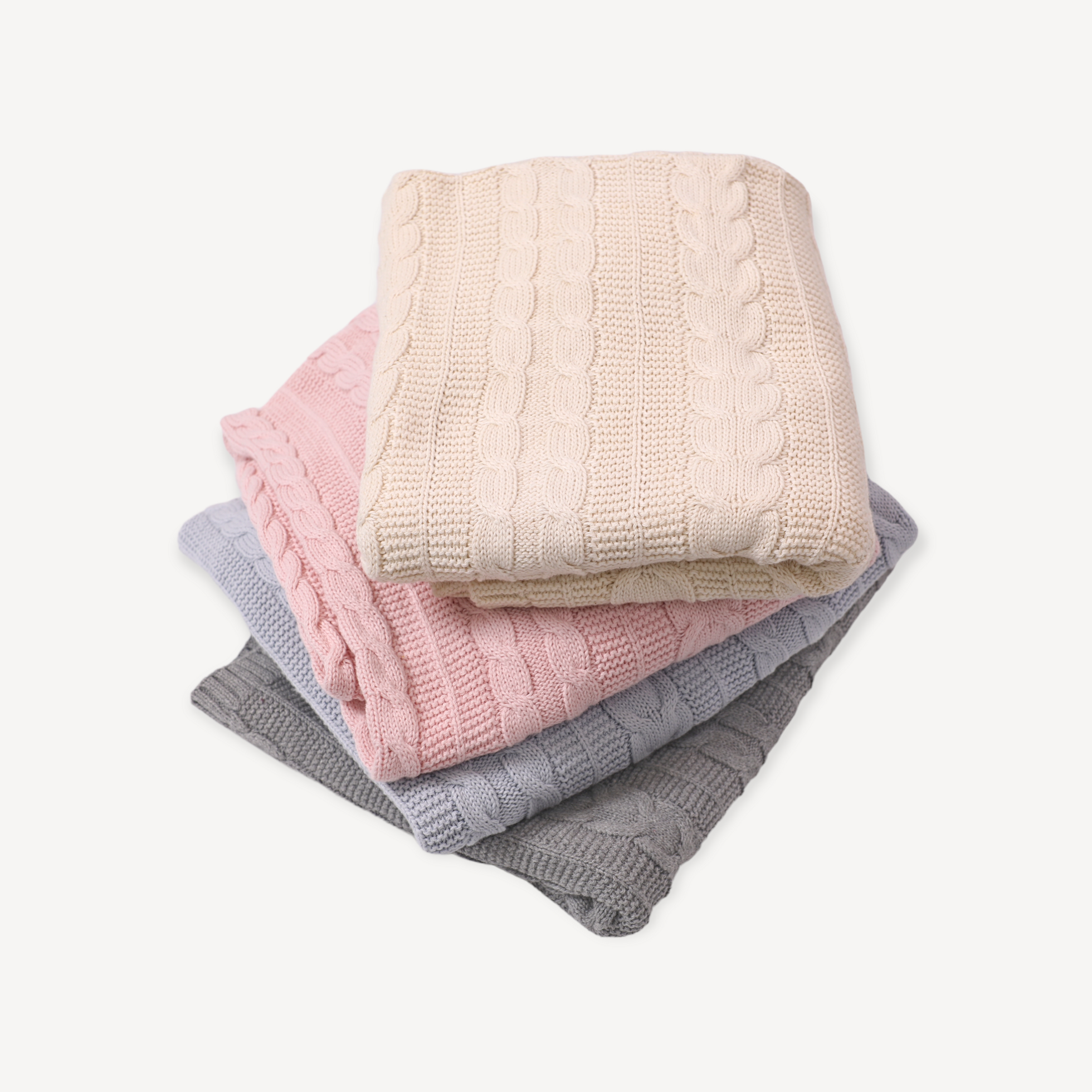 Classic Cable Sweater Knit Baby Blanket (Organic Cotton)