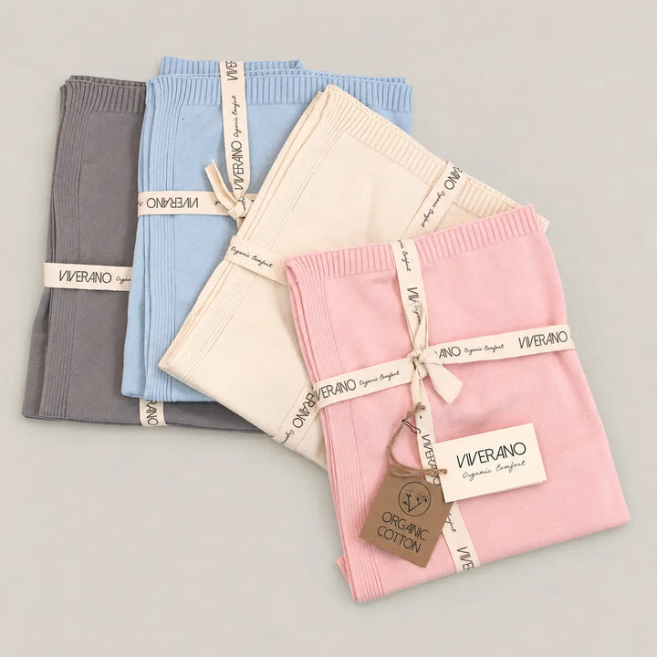 Milan Knit Organic Cotton Baby Blanket (6 Colors)