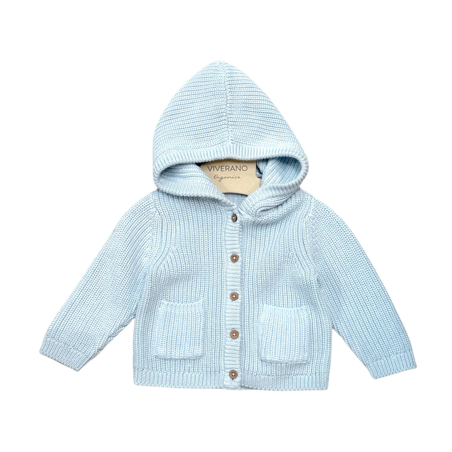 Milan Knit Baby Hooded Button Jacket (Organic Cotton) - 4 Colors