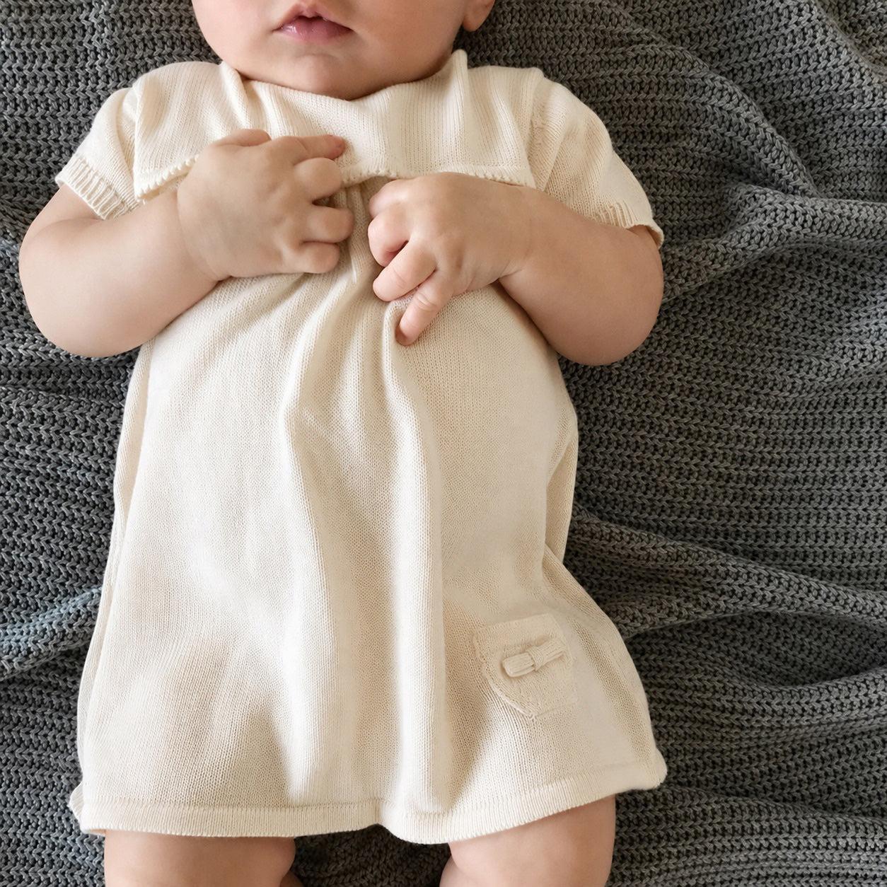 Milan Short Sleeve Organic Knit Baby Dress