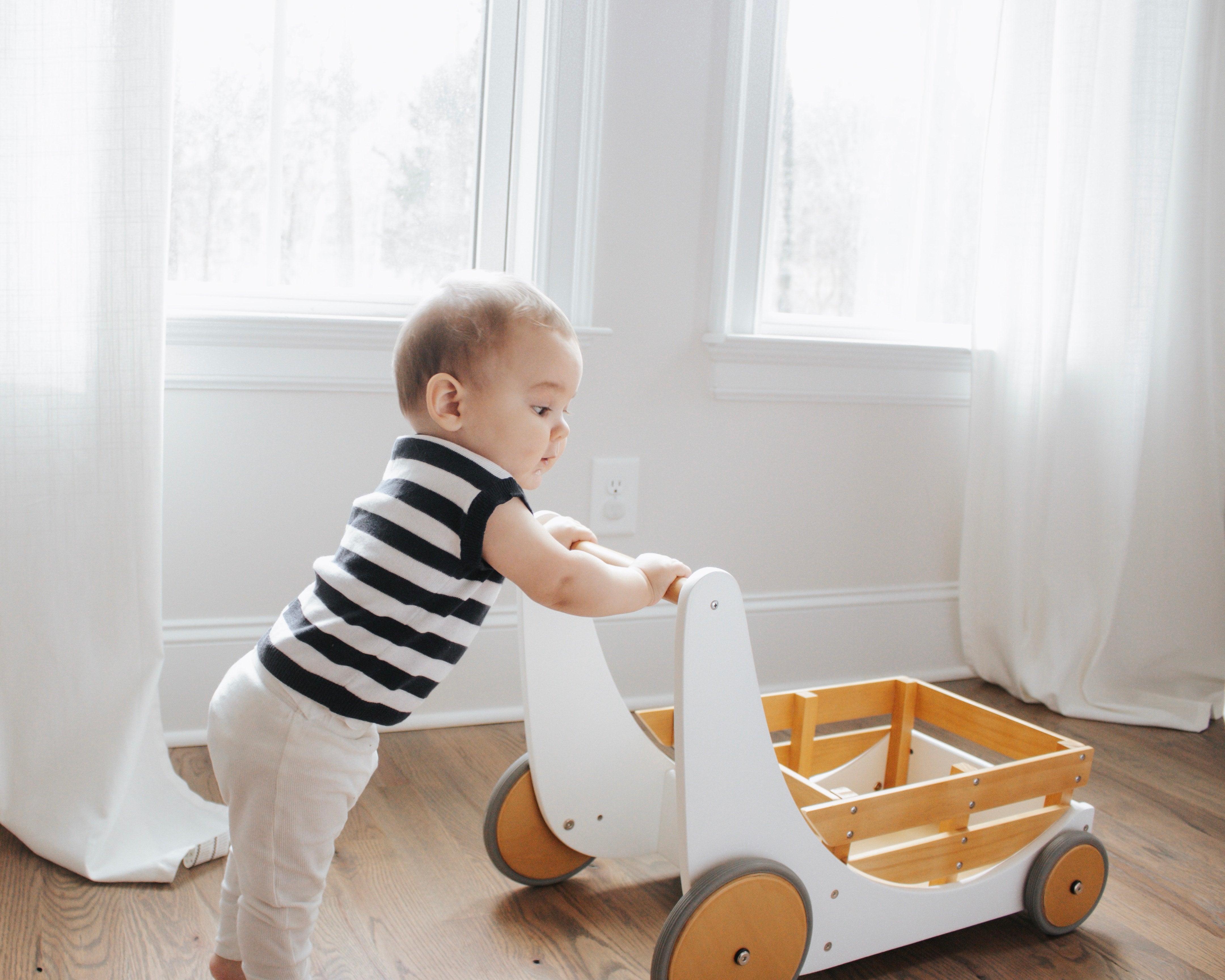 Camiseta de manga corta con rayas azul marino de punto Milan (orgánica)