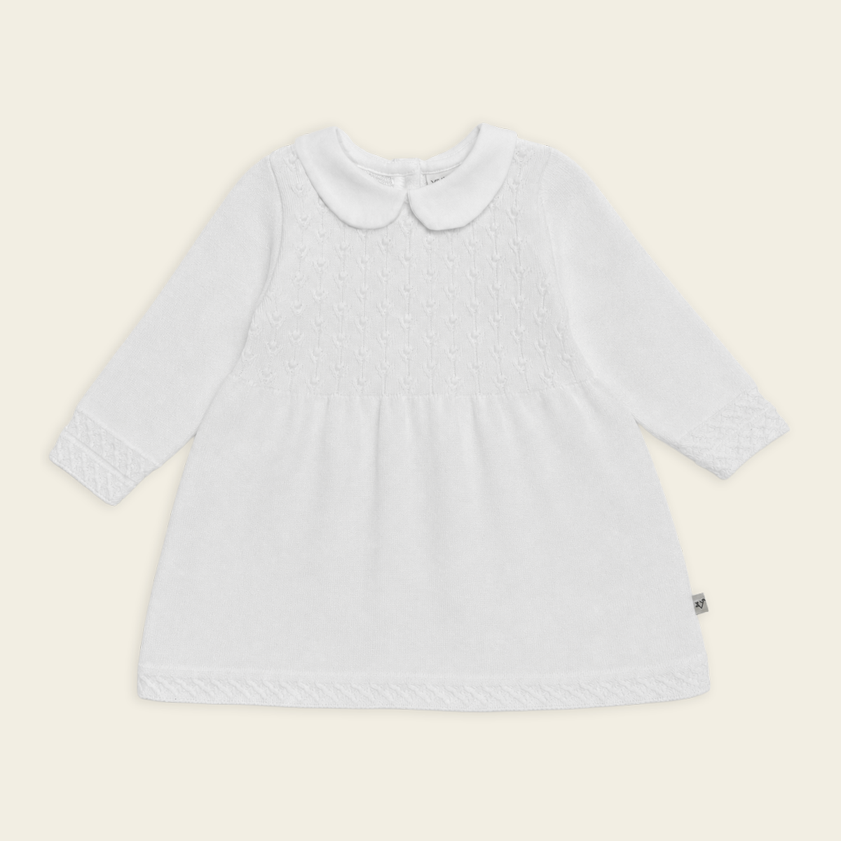 milan peter pan tulip knit baby sweater dress made of organic cotton