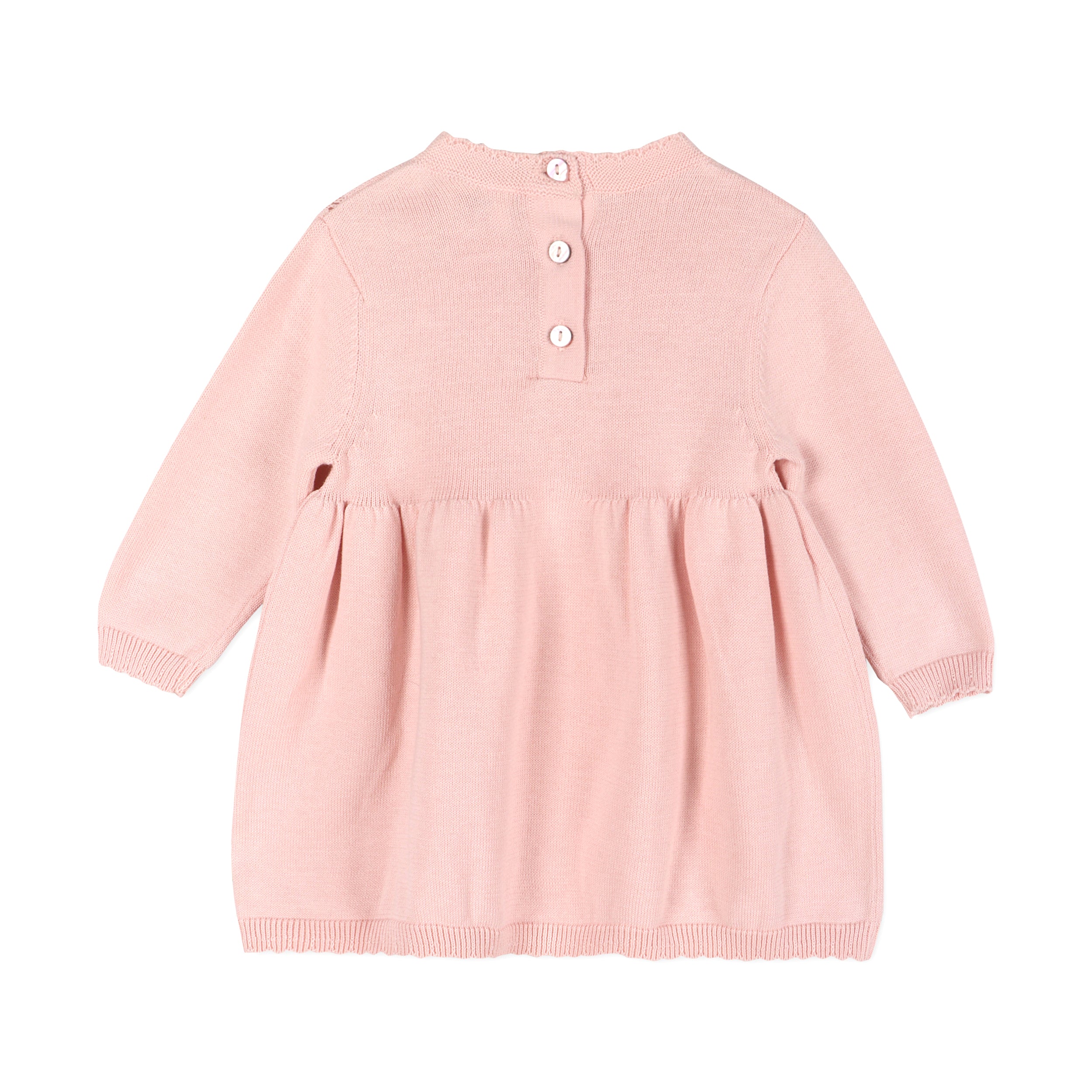 Milan Pointelle Knit Baby Sweater Dress (Organic Cotton) - Viverano