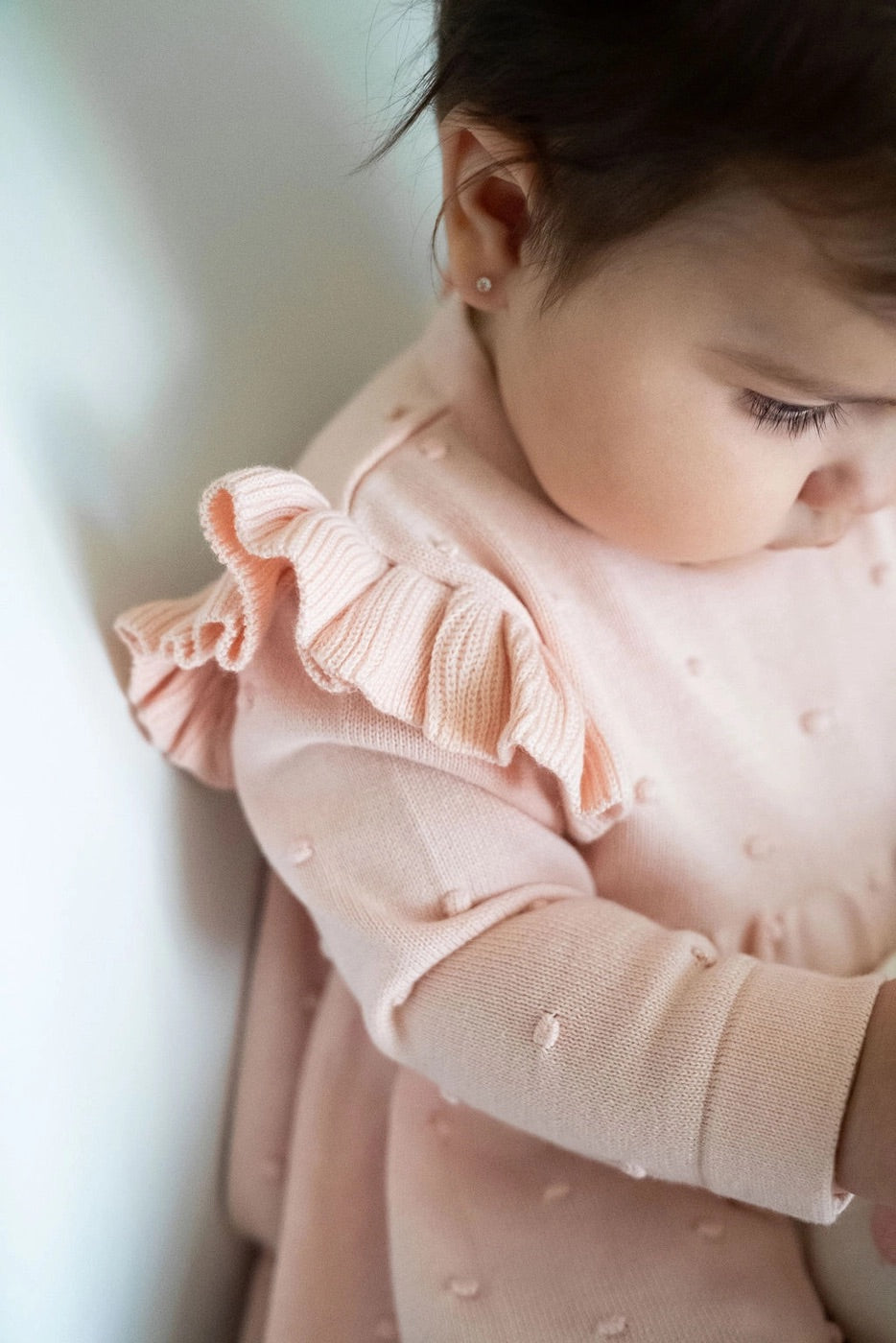 Milan Ruffle & Bobble Sweater Organic Baby Knit Dress (Organic Cotton)