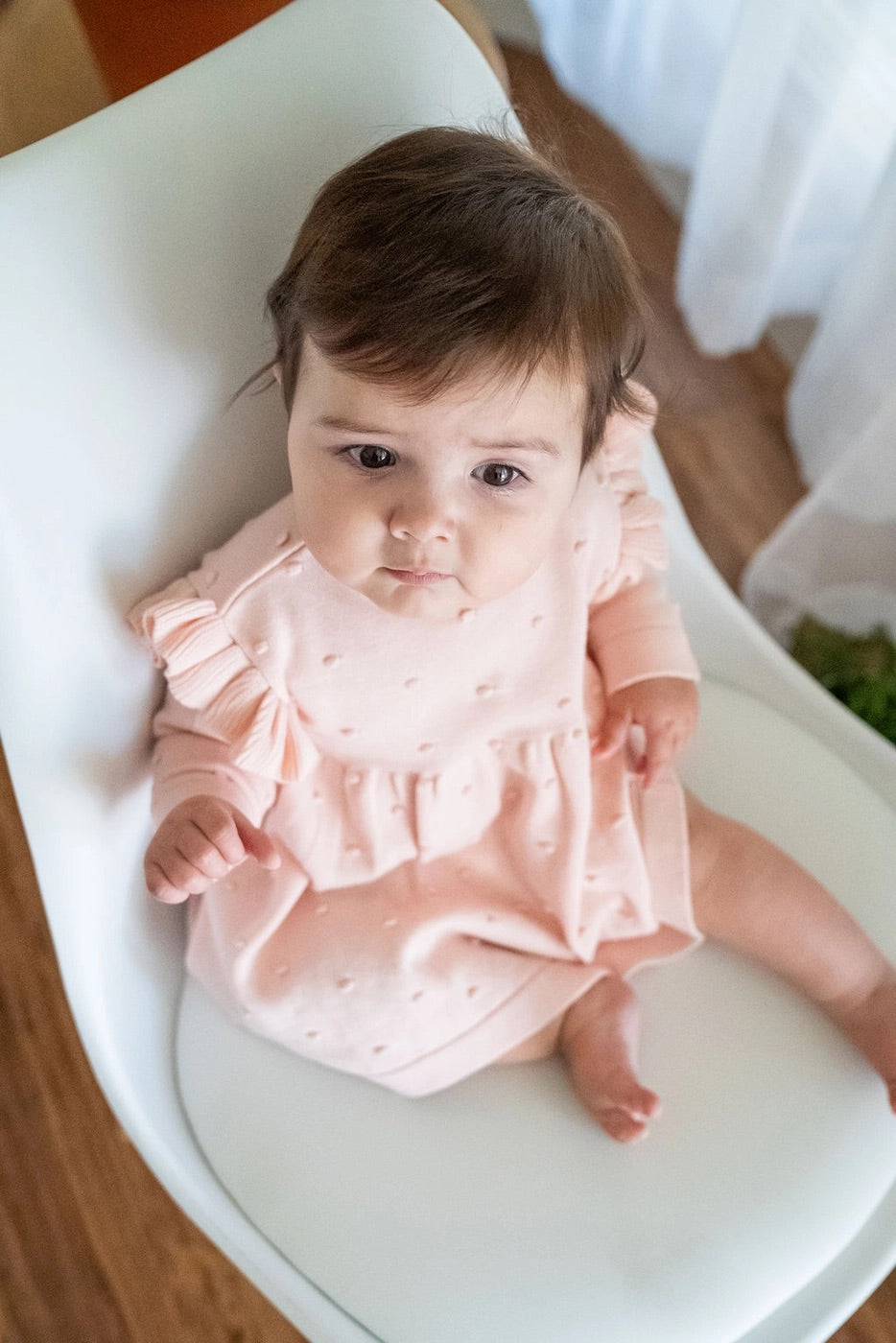 Milan Ruffle & Bobble Sweater Organic Baby Knit Dress (Organic Cotton)