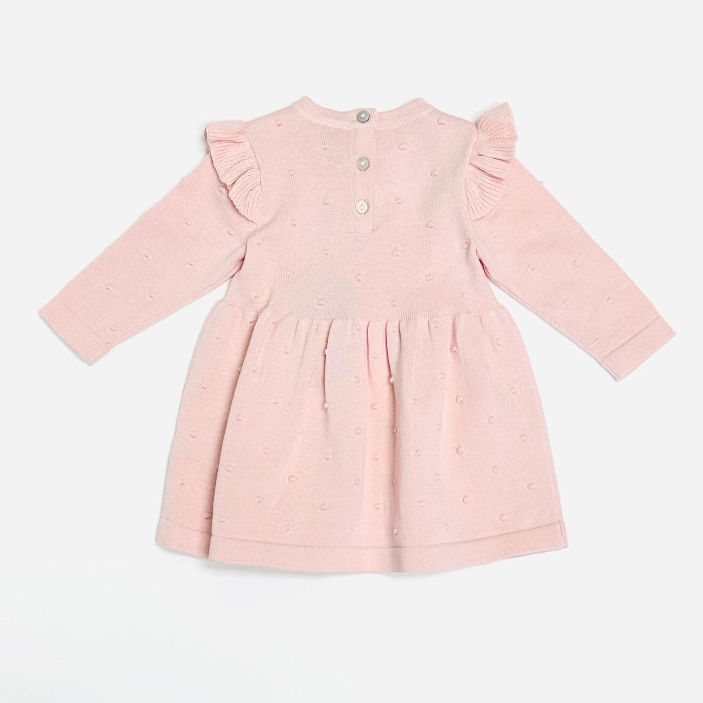 Milan Ruffle & Bobble Sweater Organic Baby Knit Dress (Organic Cotton)