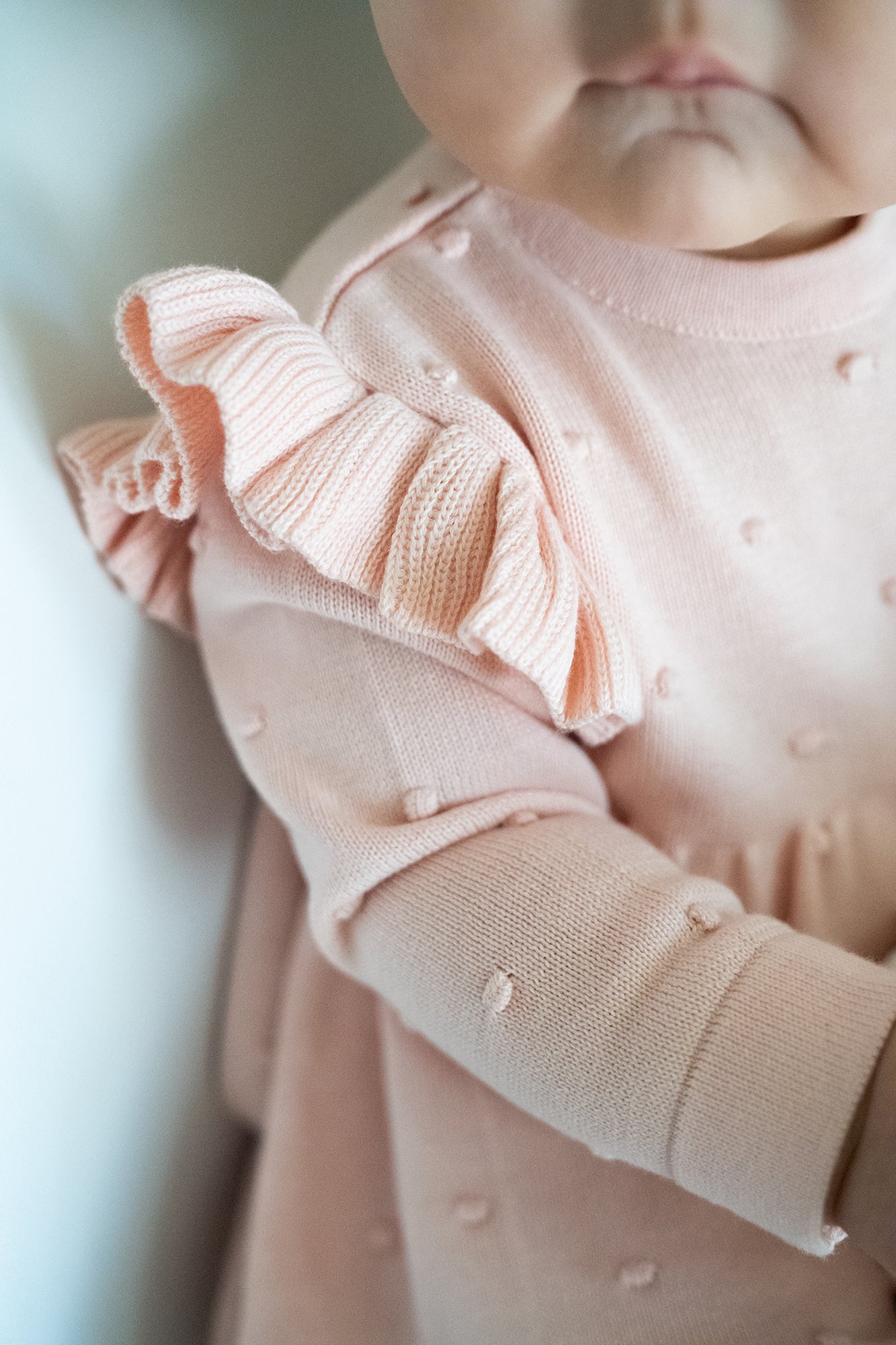 Milan Ruffle & Bobble Sweater Organic Baby Knit Dress (Organic Cotton)