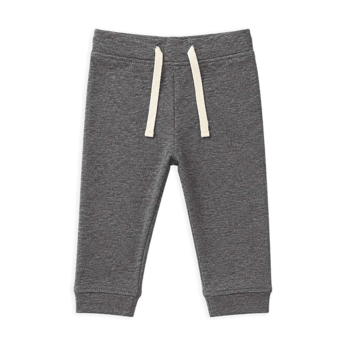 Organic Cotton Baby Drawstring Baby Jogger Pants, Charcoal Heather