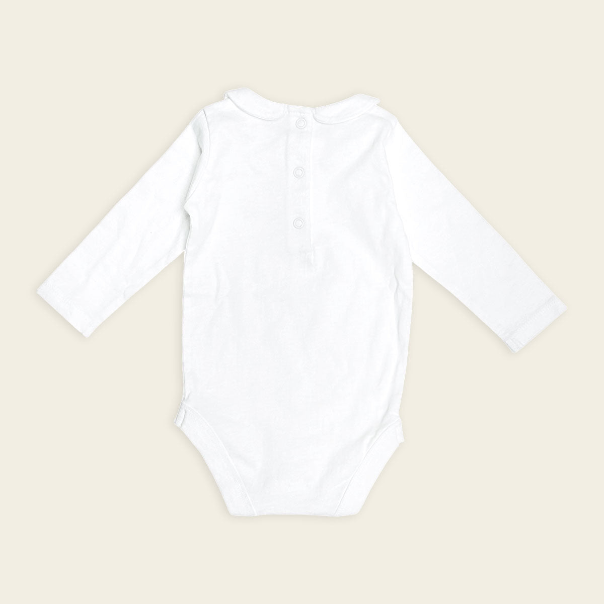 Organic Peter Pan Collar Basic Bodysuit Onesie, Back