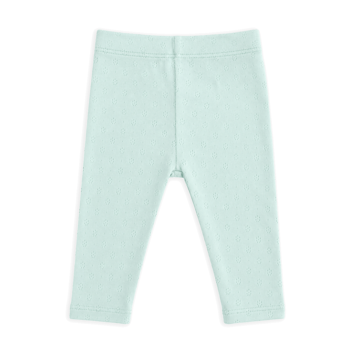 Sage Pointelle Stretch Knit Baby Leggings Pants, Organic Cotton