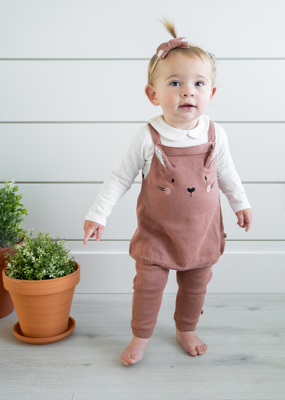 Bunny Baby Girl Tunic Knit Dress Set (Organic) by Viverano