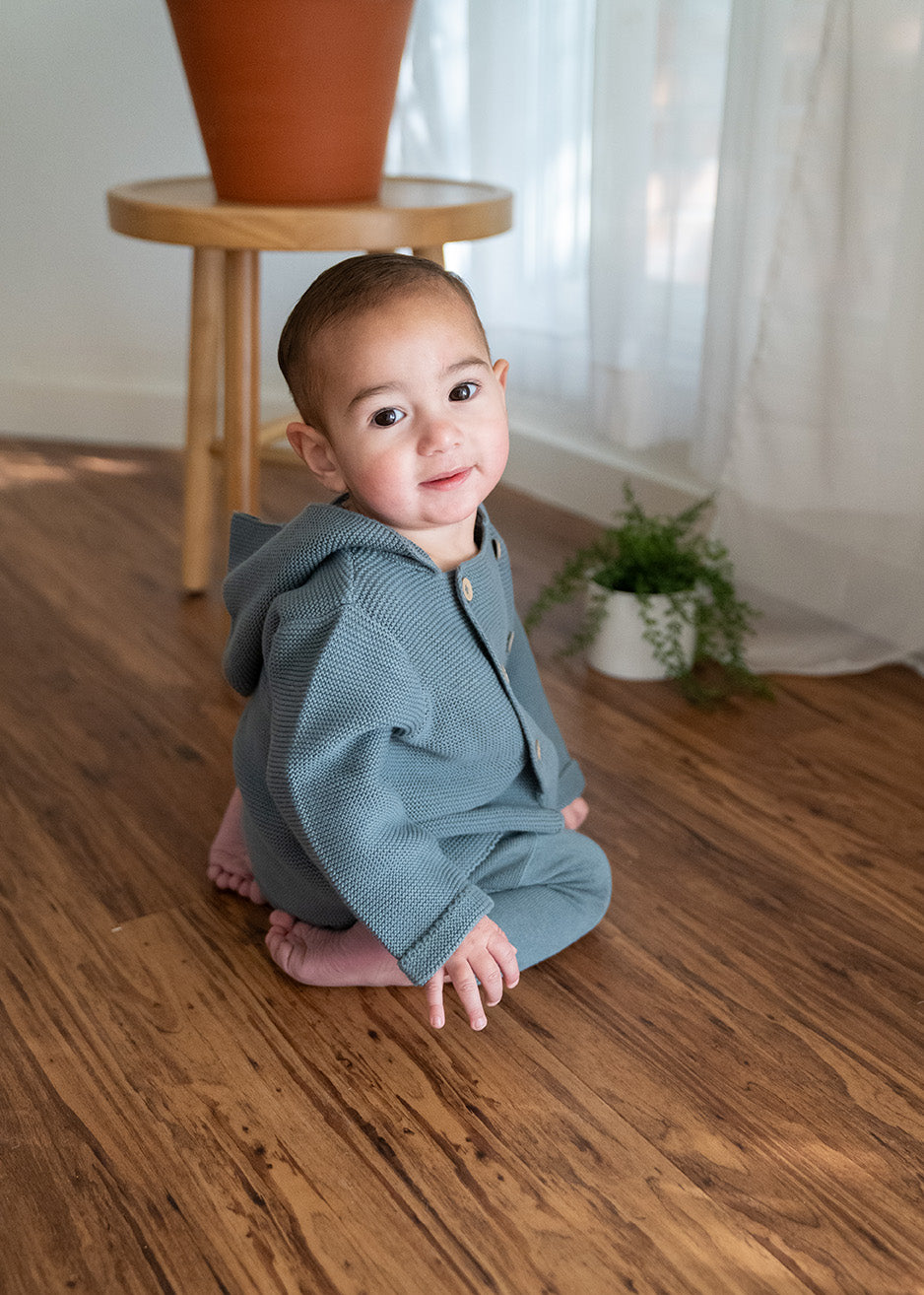 Hooded Double Button Baby Coat Jacket (Organic Cotton)