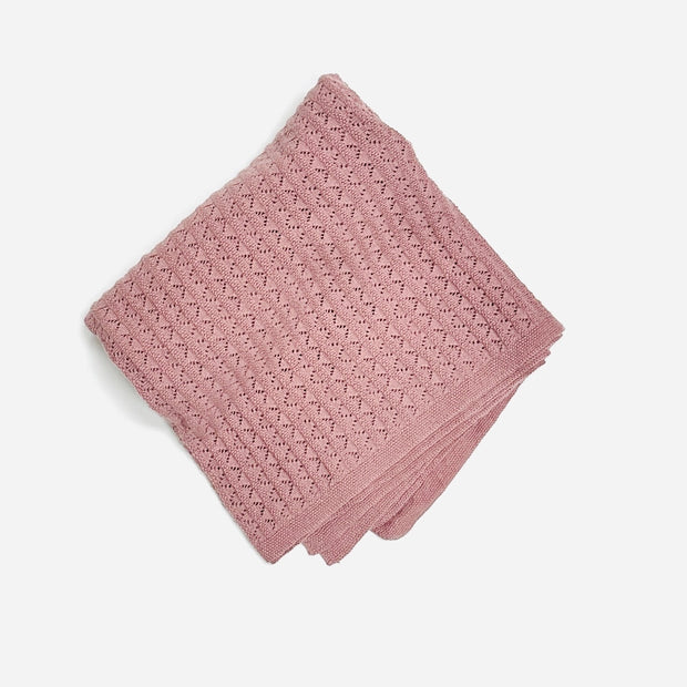 Pointelle Sweater Knit Baby Blanket (Organic Cotton) 