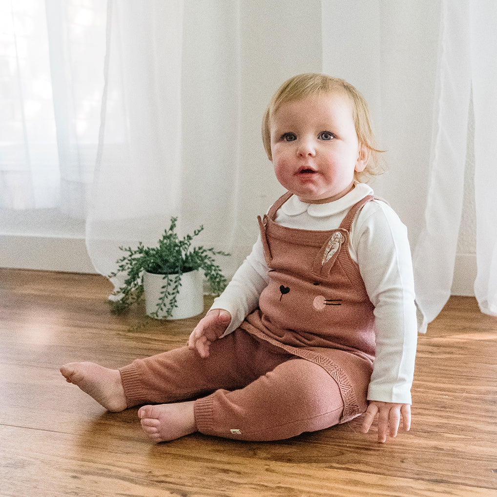 Cute Bunny Baby Girl Tunic Knit Dress Set (Organic)