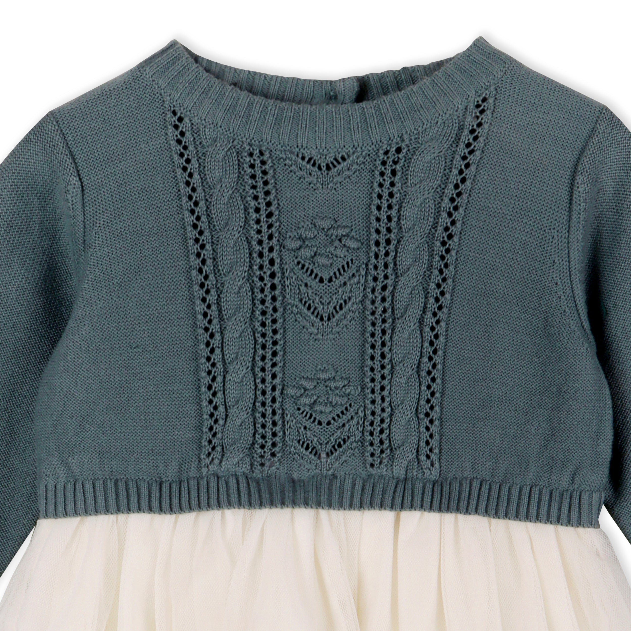 Cable Floral Sweater Knit Top & Tutu Baby Dress (Organic)