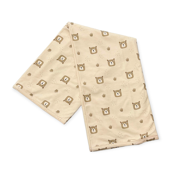 Bear Reversible Baby Blanket Organic Jersey by Viverano Organics