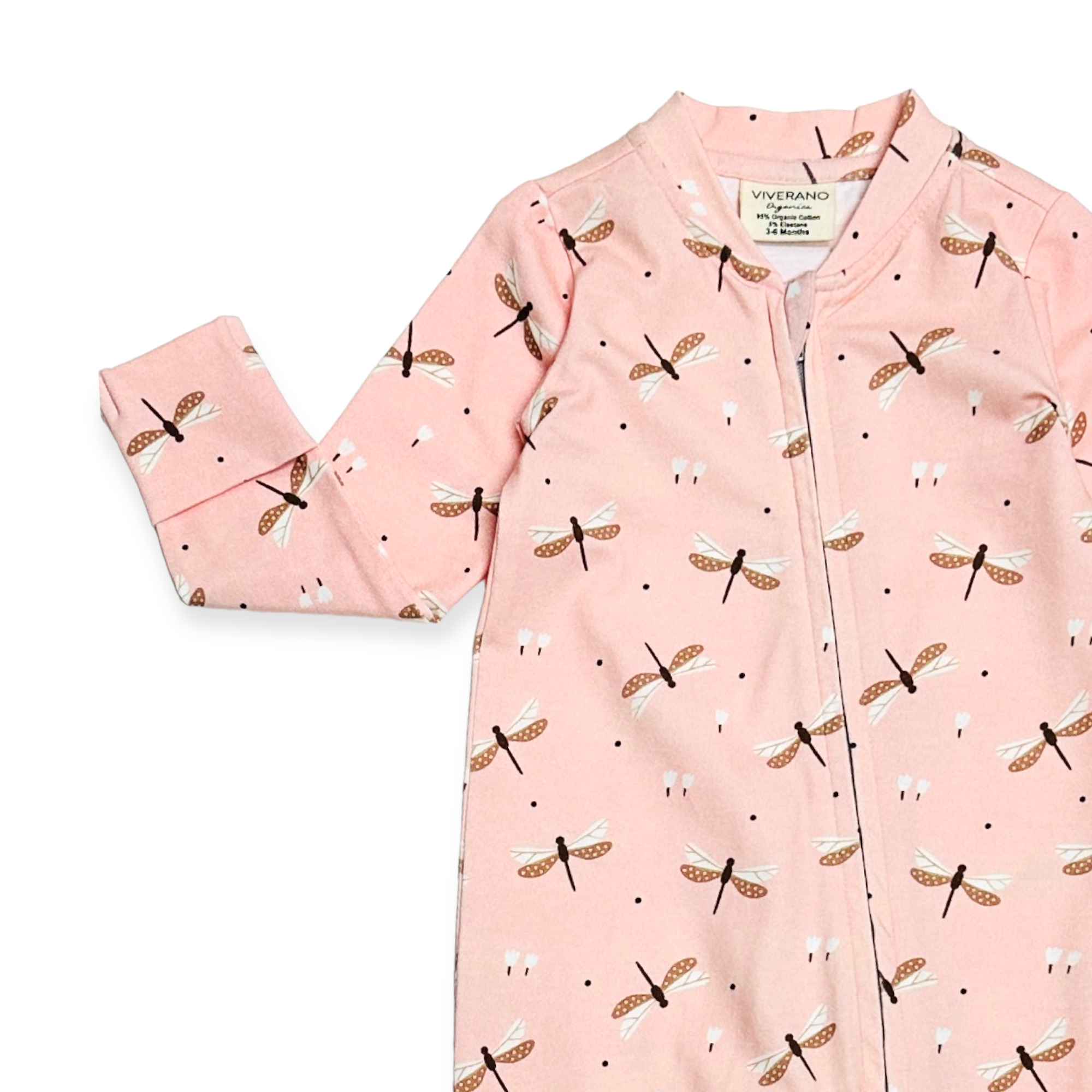 Dragonfly Zipper Footie Baby Coverall (Organic Jersey) by Viverano