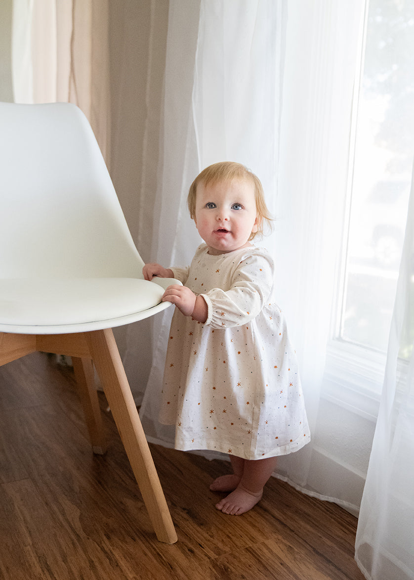Stars Flare Baby Girl Dress + Bloomer SET (Organic Jersey) by Viverano