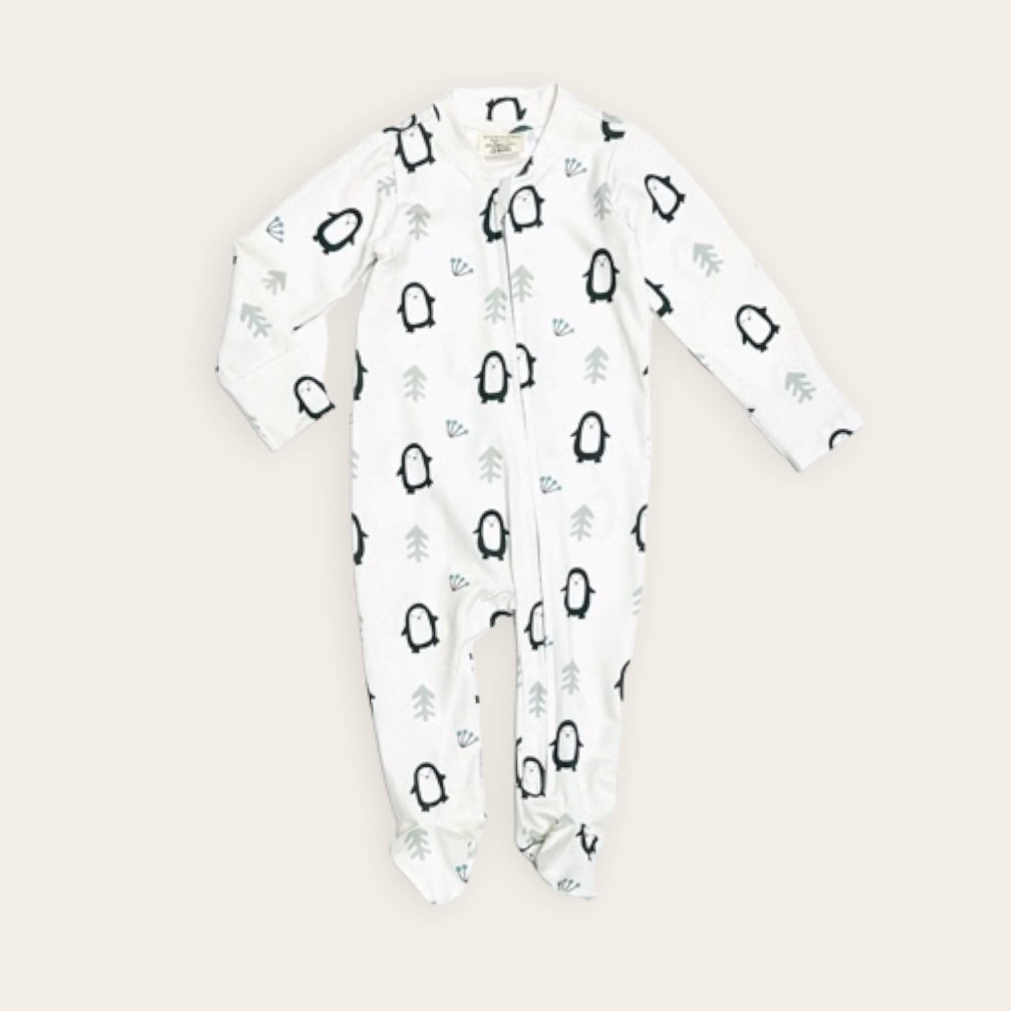 Penguin Zipper Footie Baby Romper (Organic Jersey) by Viverano Organics