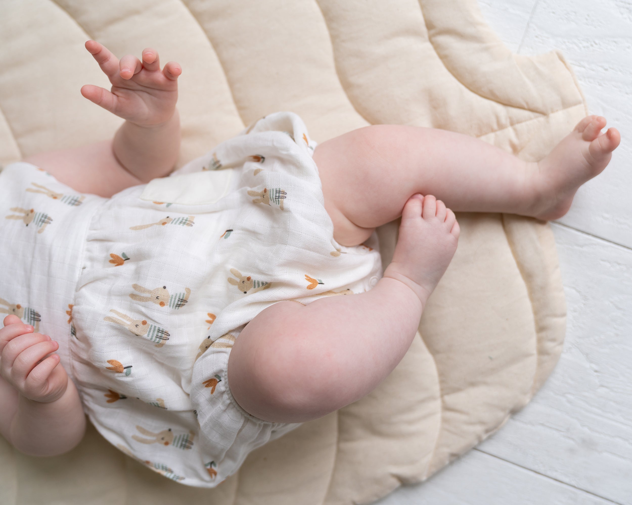 Bunny Peter Pan Bubble Baby Romper (Organic Muslin)