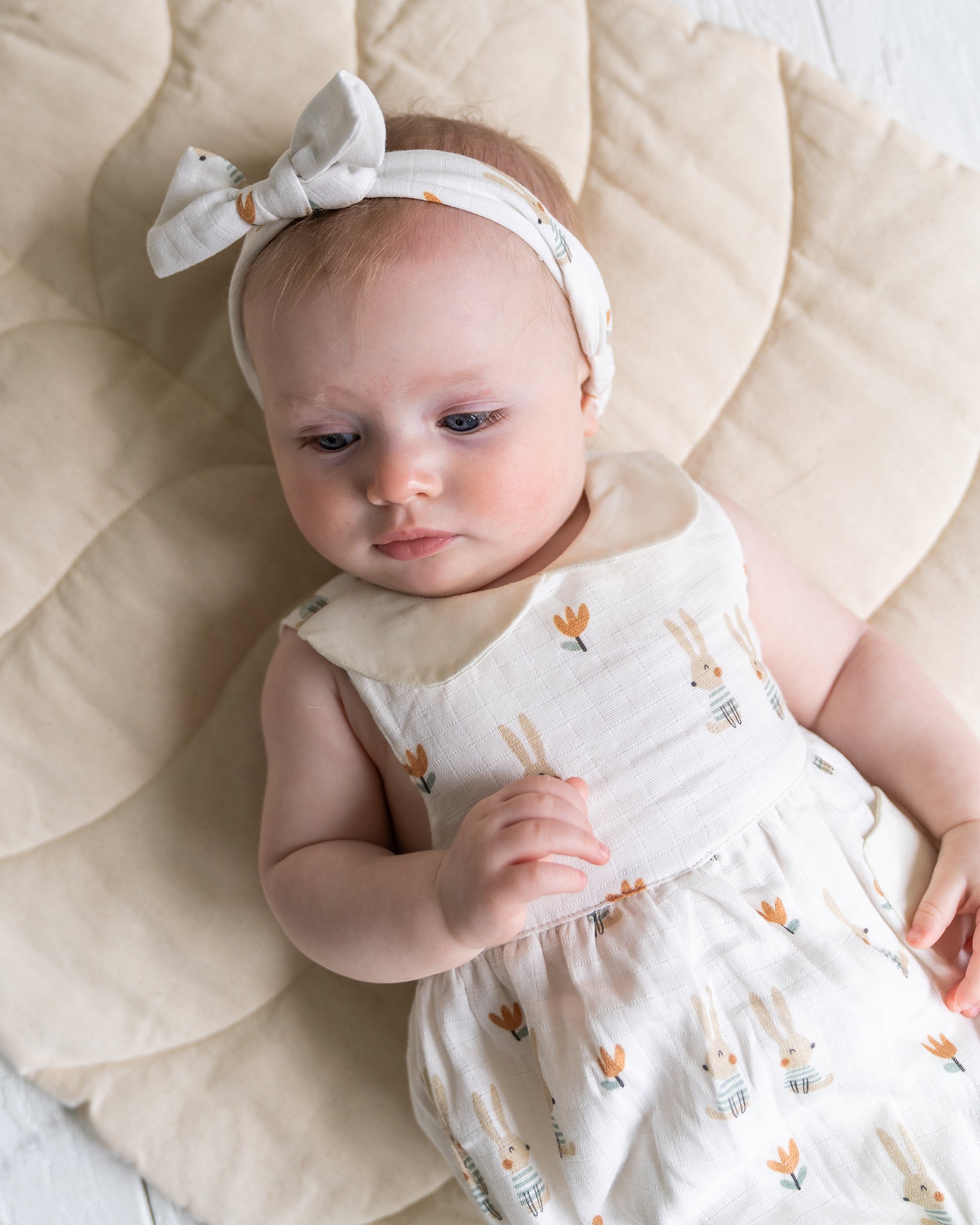 Bunny Peter Pan Bubble Baby Romper (Organic Muslin)