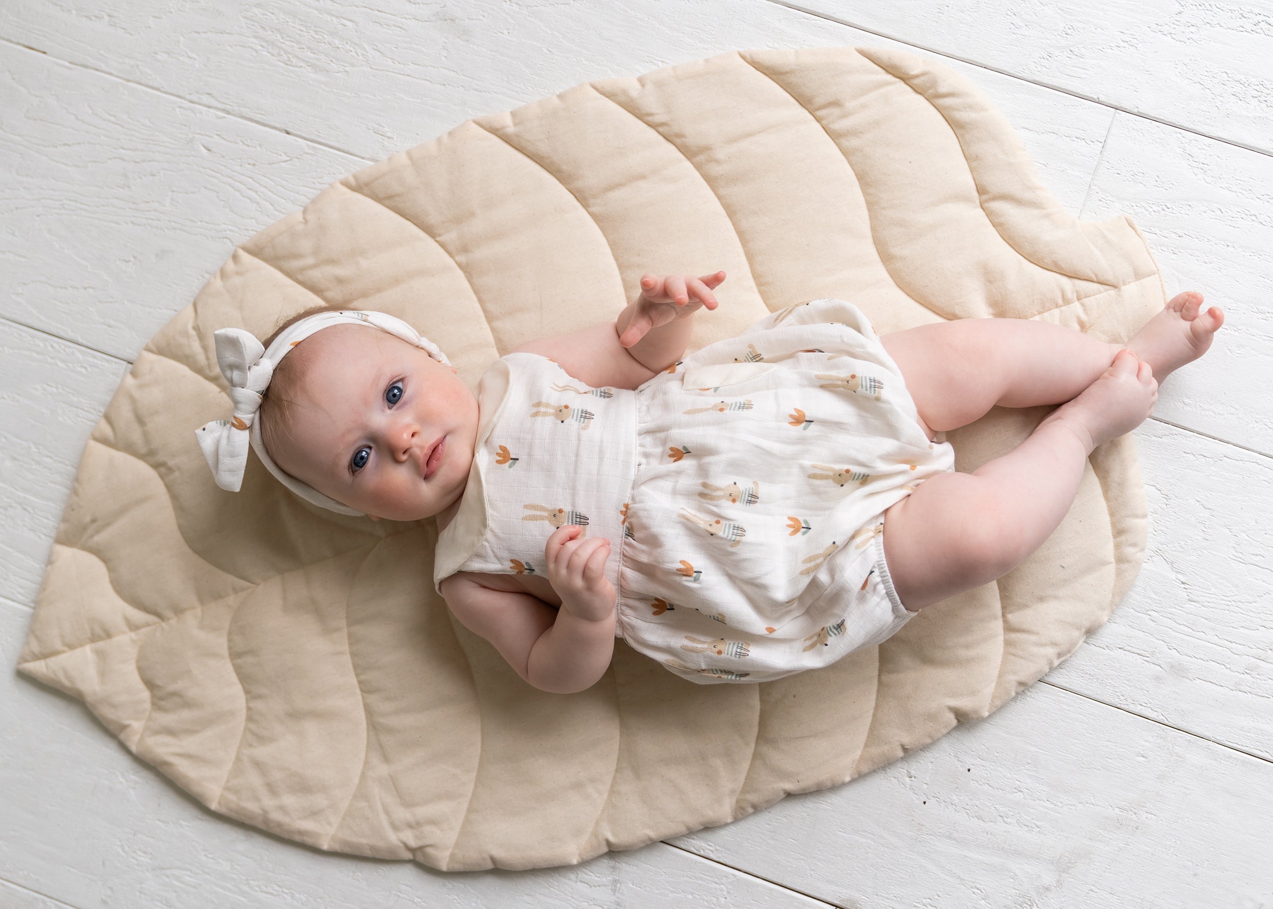 Bunny Peter Pan Bubble Baby Romper (Organic Muslin)