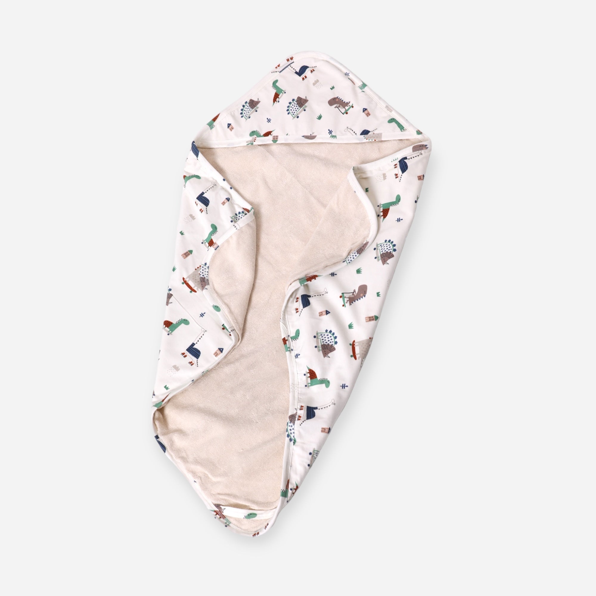 Skater Dino Reversible Baby Hooded Towel (Organic Cotton)