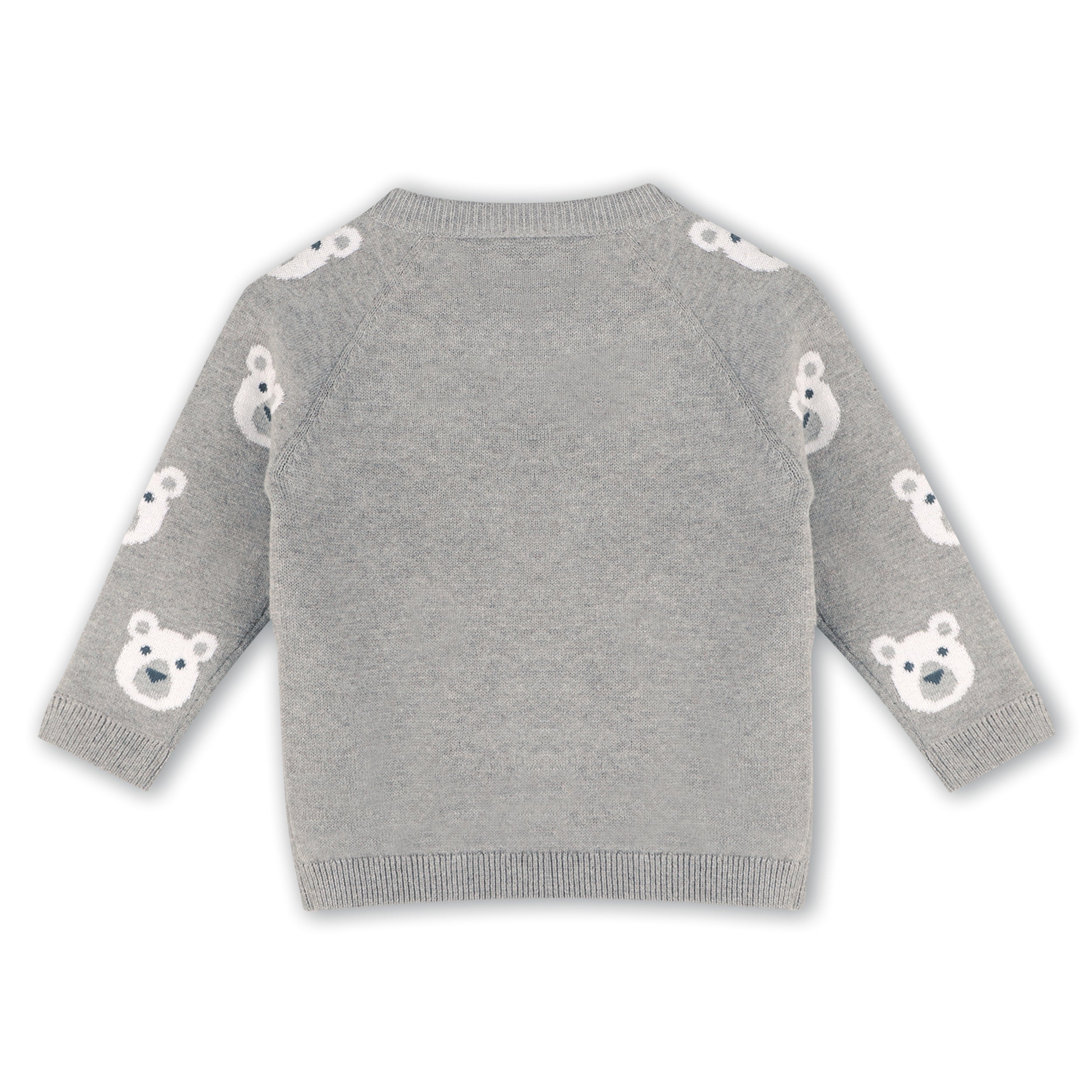 Bear Jacquard Knit Baby Raglan Pullover Sweater (Organic Cotton)