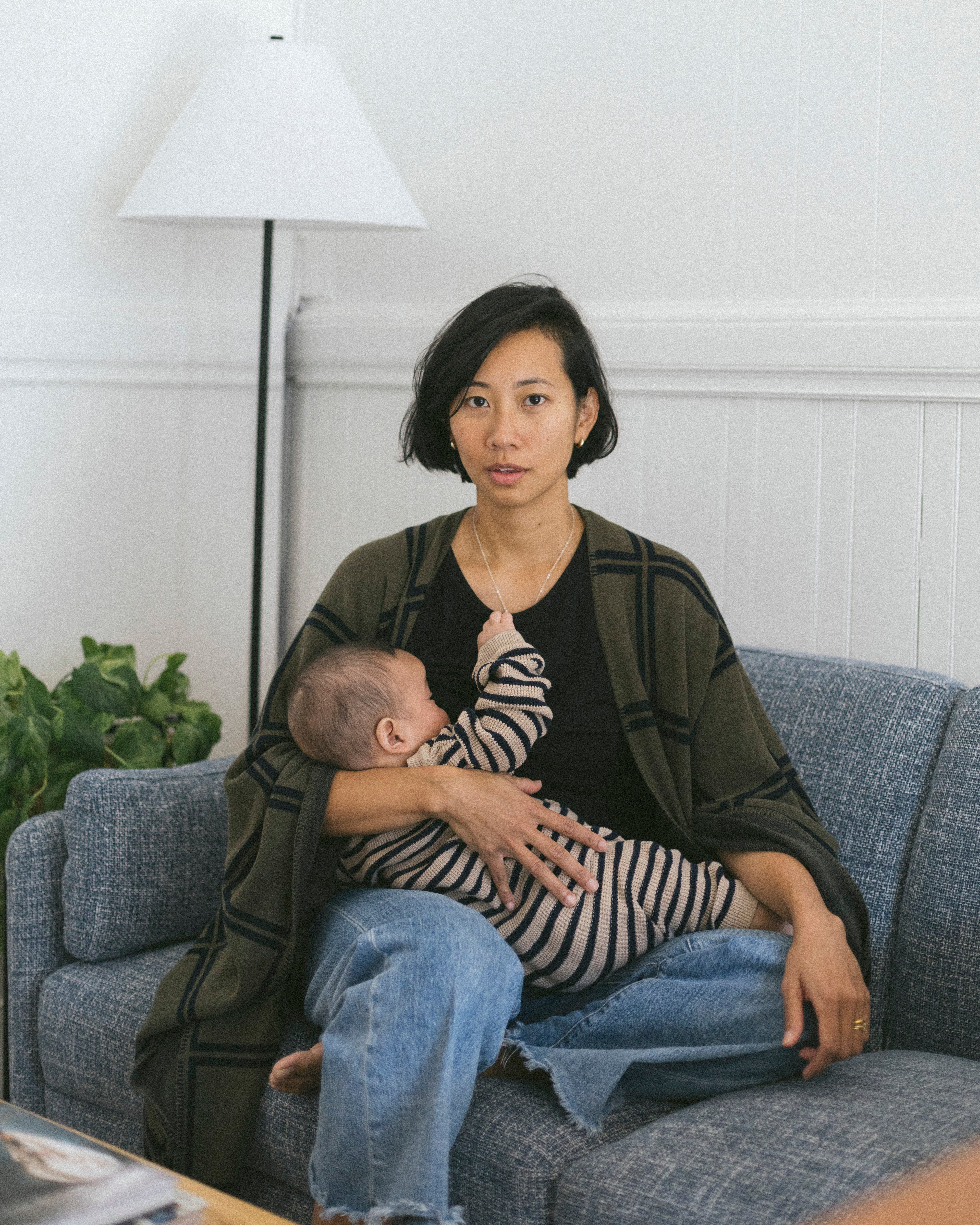 Navy Stripe Chunky Sweater Knit Baby Jumpsuit (Organic Cotton)