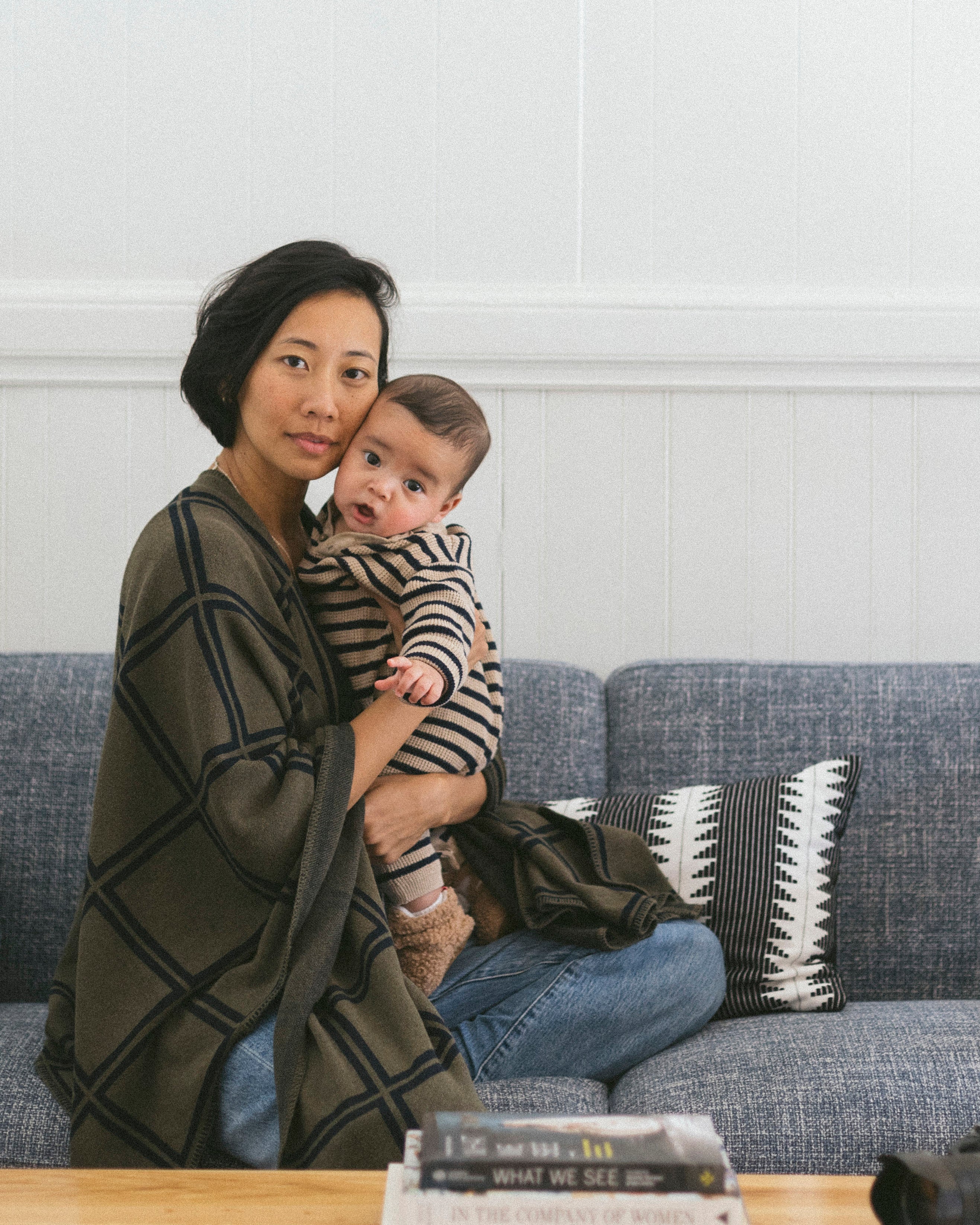 Navy Stripe Chunky Sweater Knit Baby Jumpsuit (Organic Cotton)