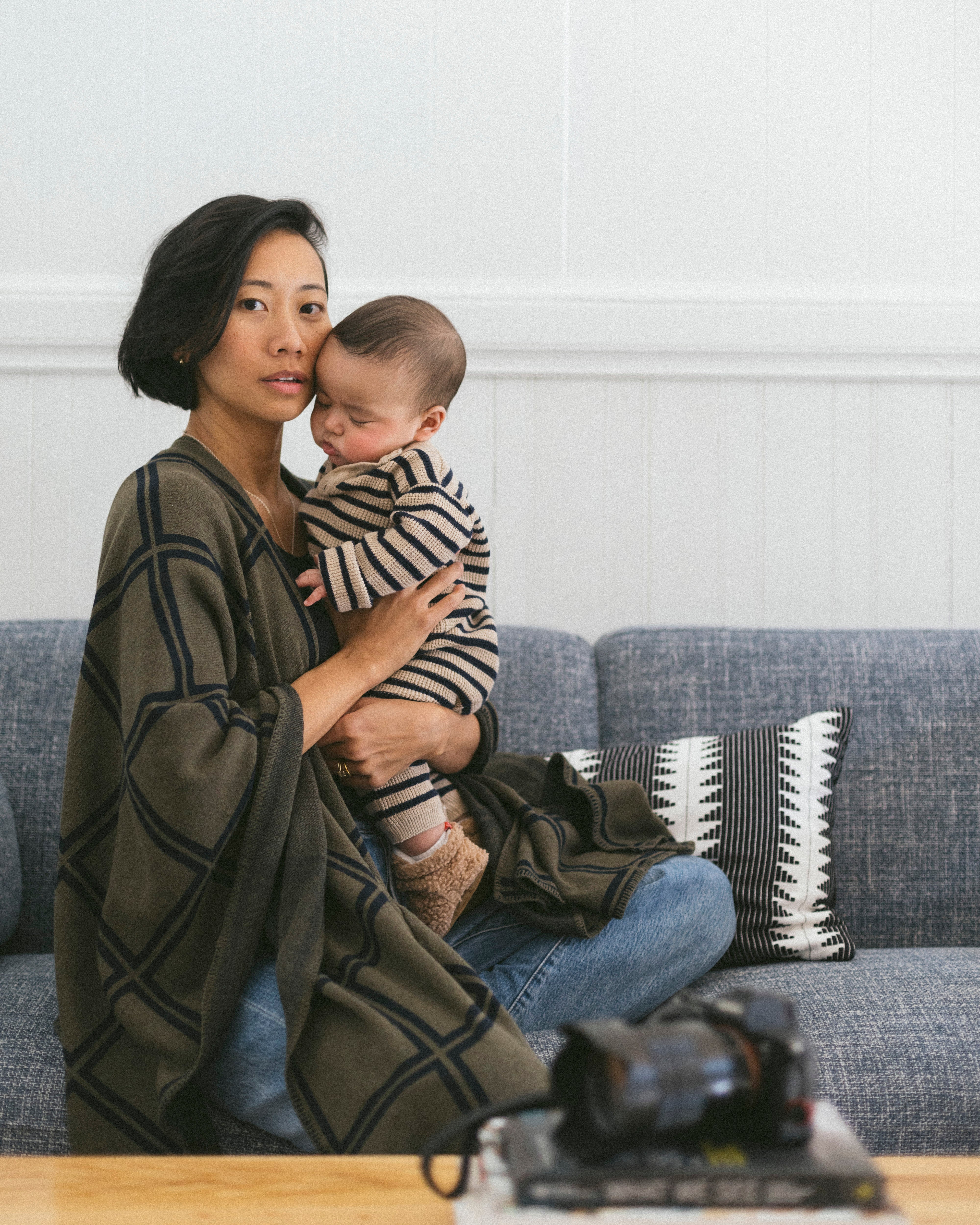 Navy Stripe Chunky Sweater Knit Baby Jumpsuit (Organic Cotton)