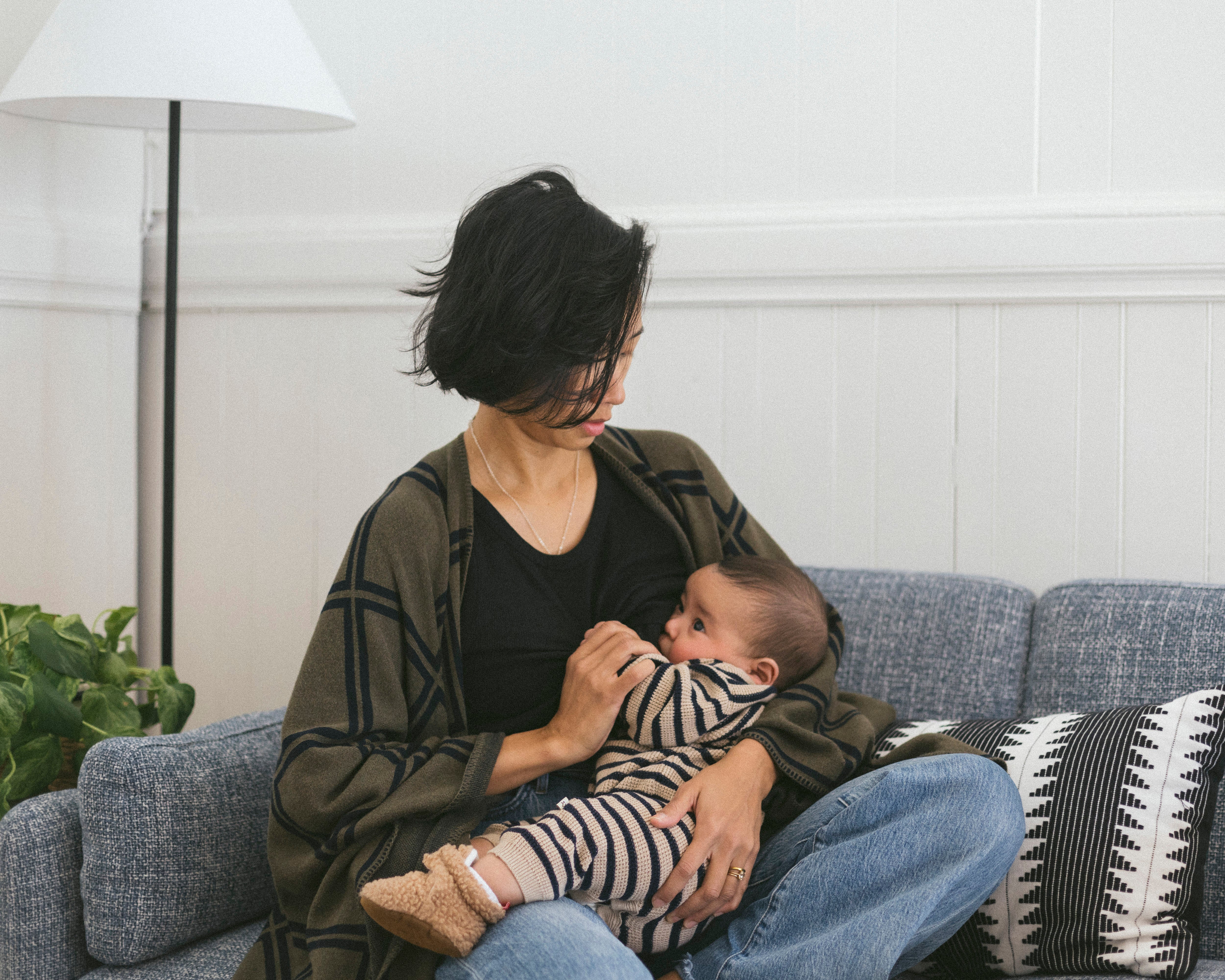 Navy Stripe Chunky Sweater Knit Baby Jumpsuit (Organic Cotton)