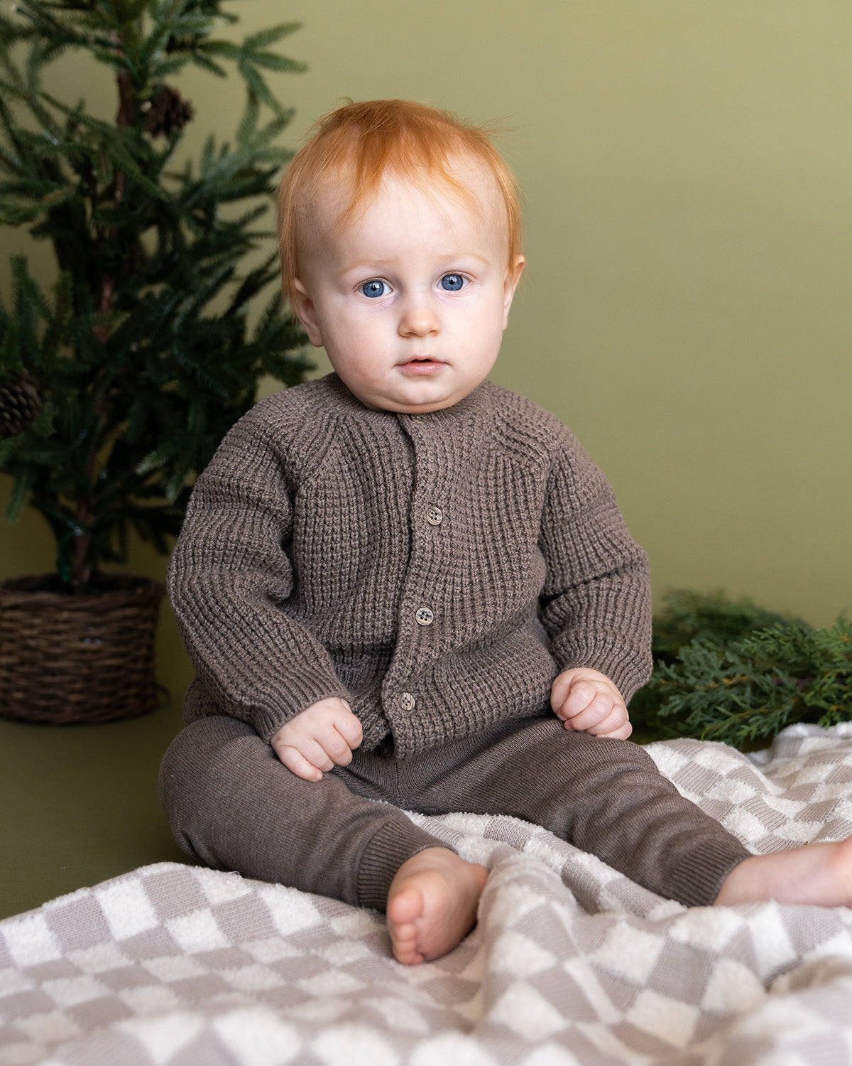 Pocket & Button Chunky Sweater Knit Baby Jumpsuit (Organic Cotton)