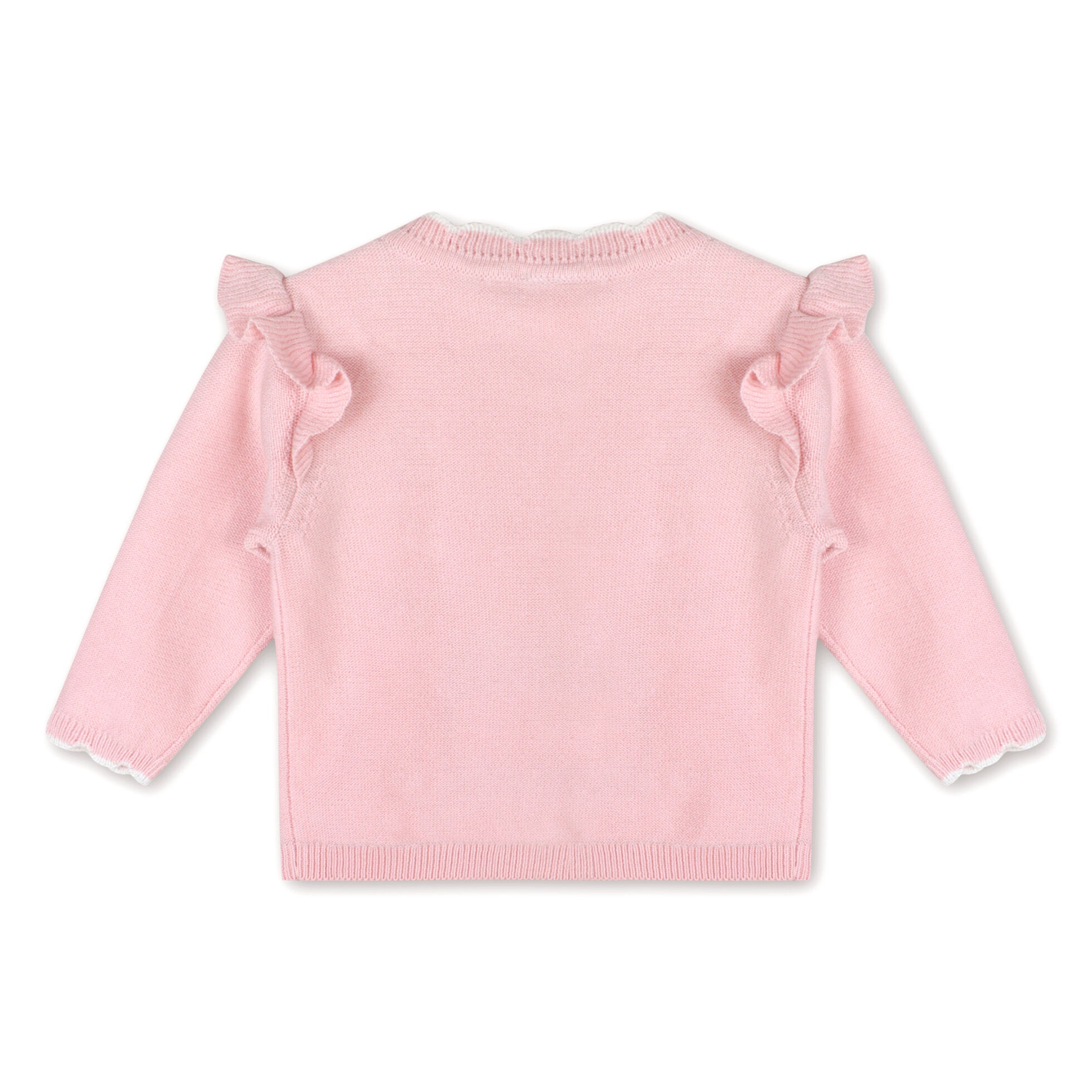 Floral Bouquet Embroidered Pointelle Knit Baby Cardigan (Organic Cotton)