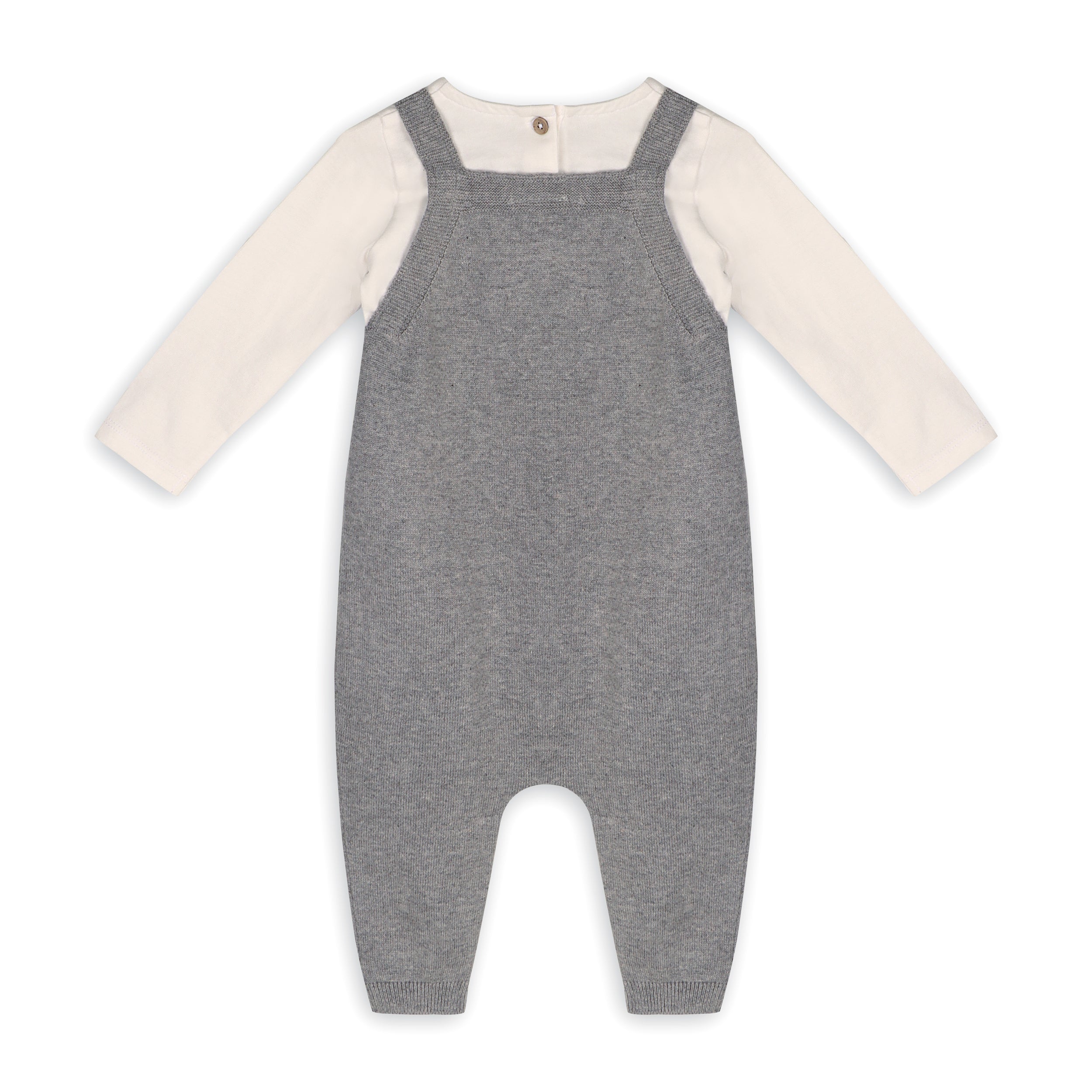 Owl Applique Sweater Knit Baby Overall & Bodysuit Set (Organic Cotton)