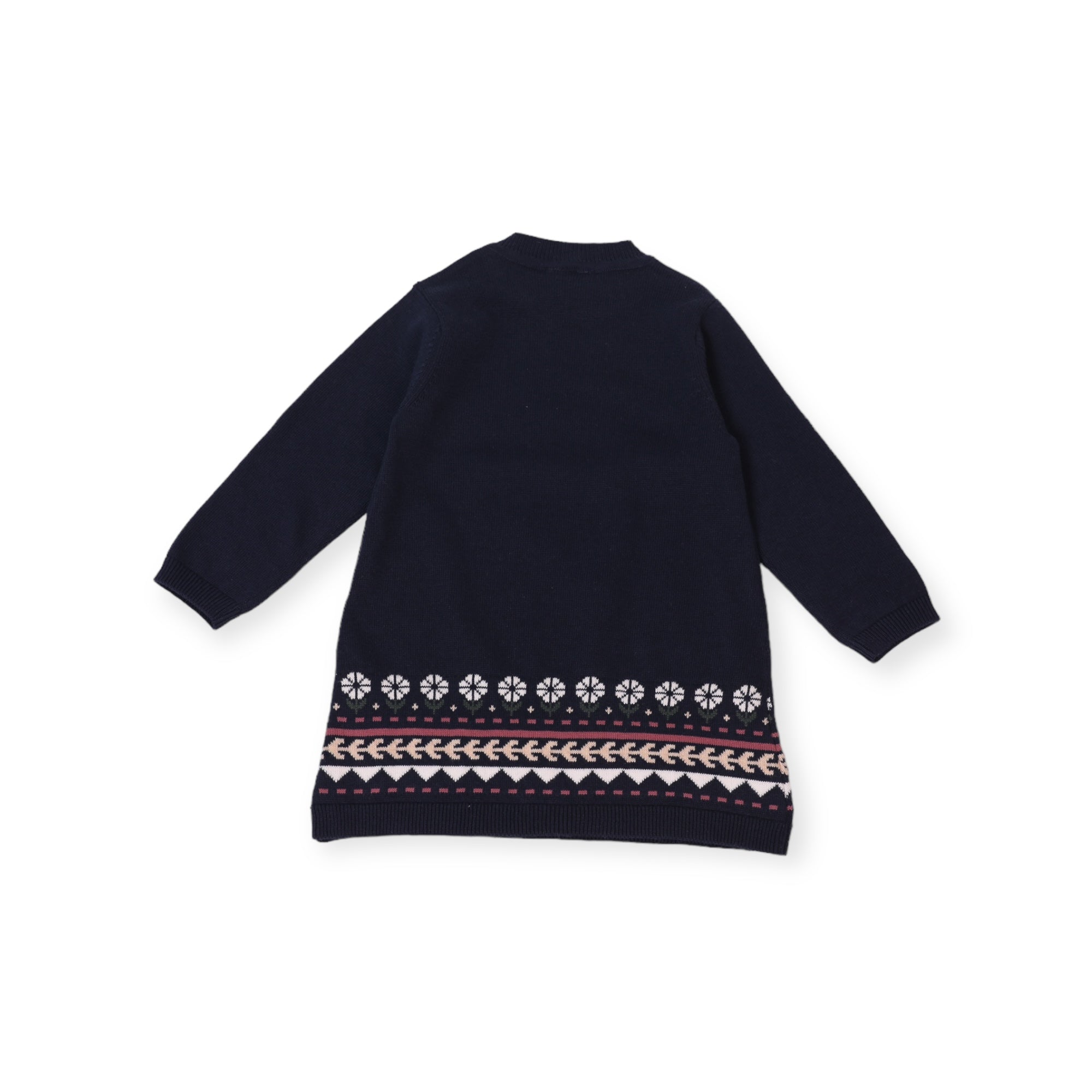 Fair Isle Baby Girl Sweater Knit Dress (Organic Cotton)