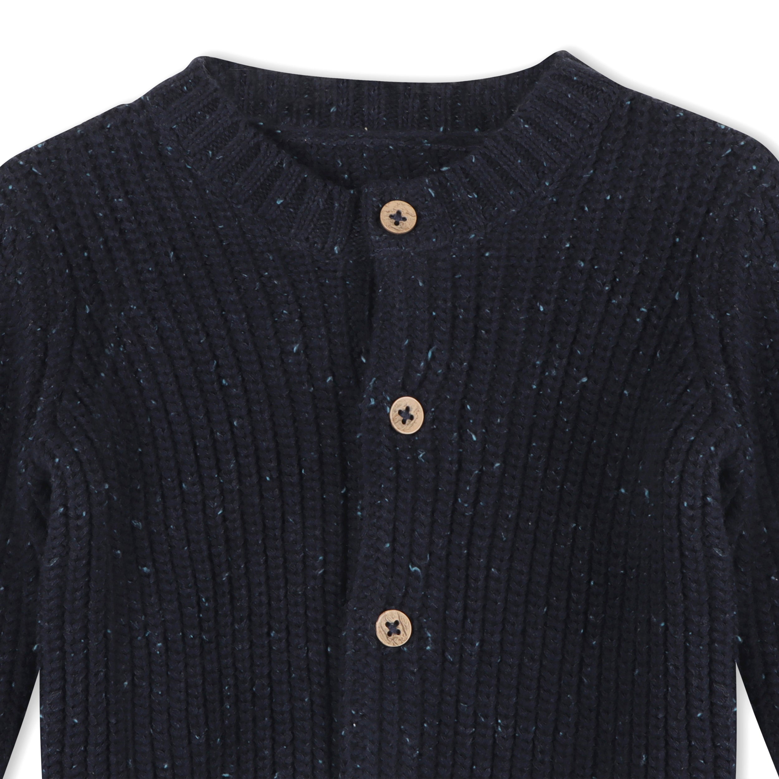Classic Chunky Knit Button Baby Sweater Cardigan (Organic Cotton)