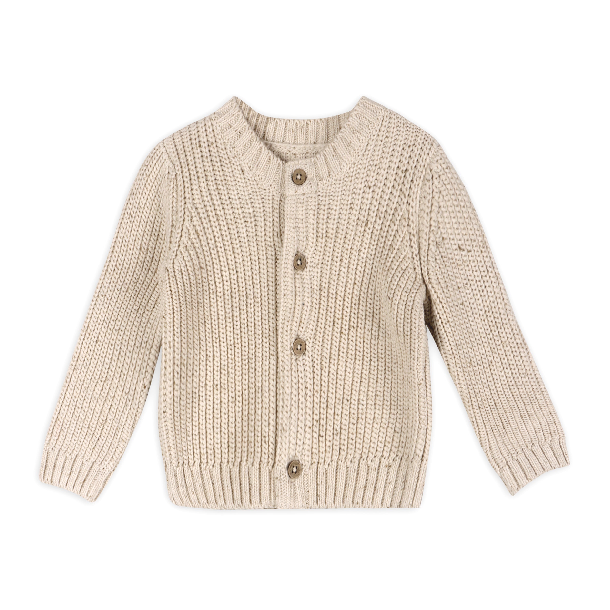 Classic Chunky Knit Button Baby Sweater Cardigan (Organic Cotton)