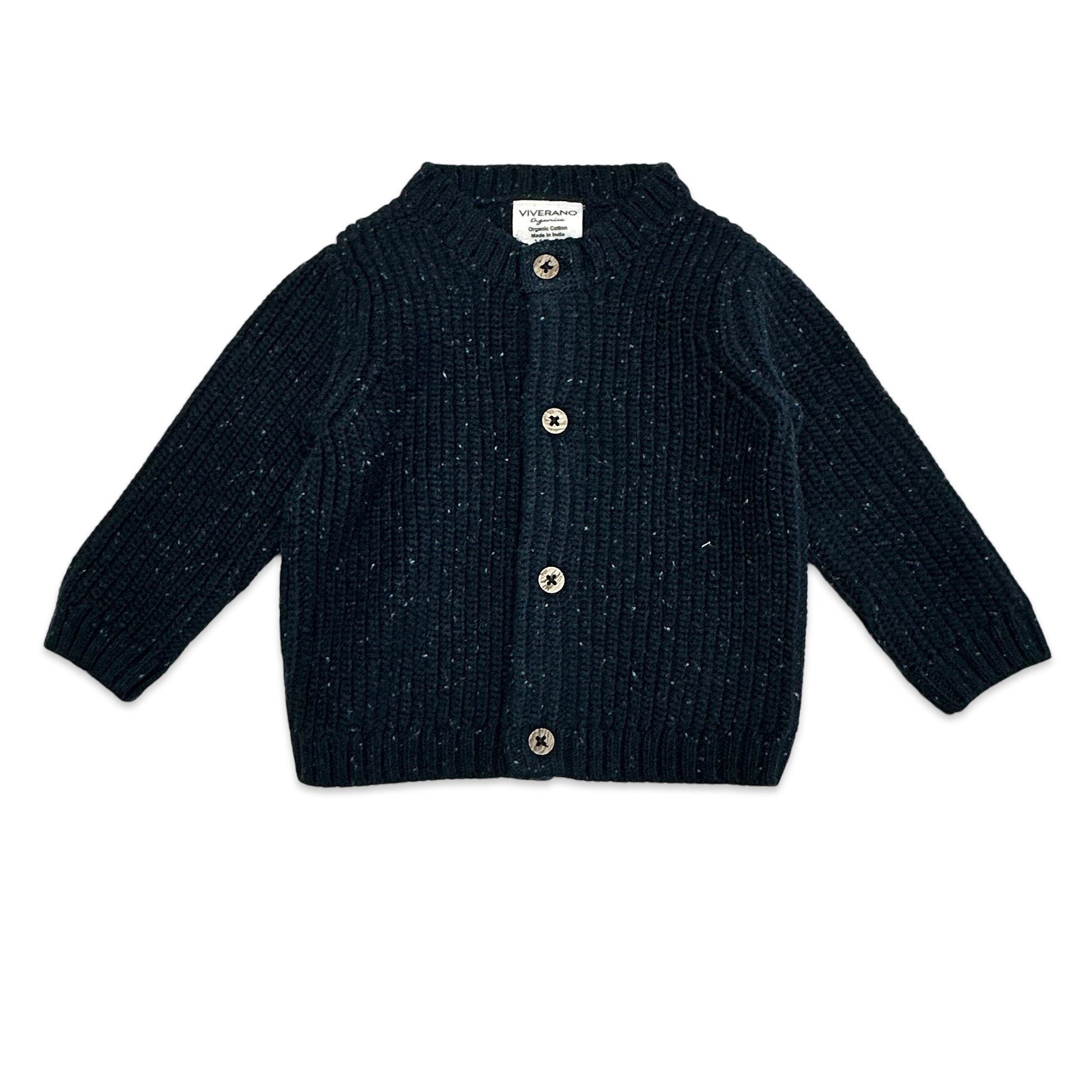 HELLO Wordy Chunky Knit Baby Cardigan Sweater (Organic Cotton)