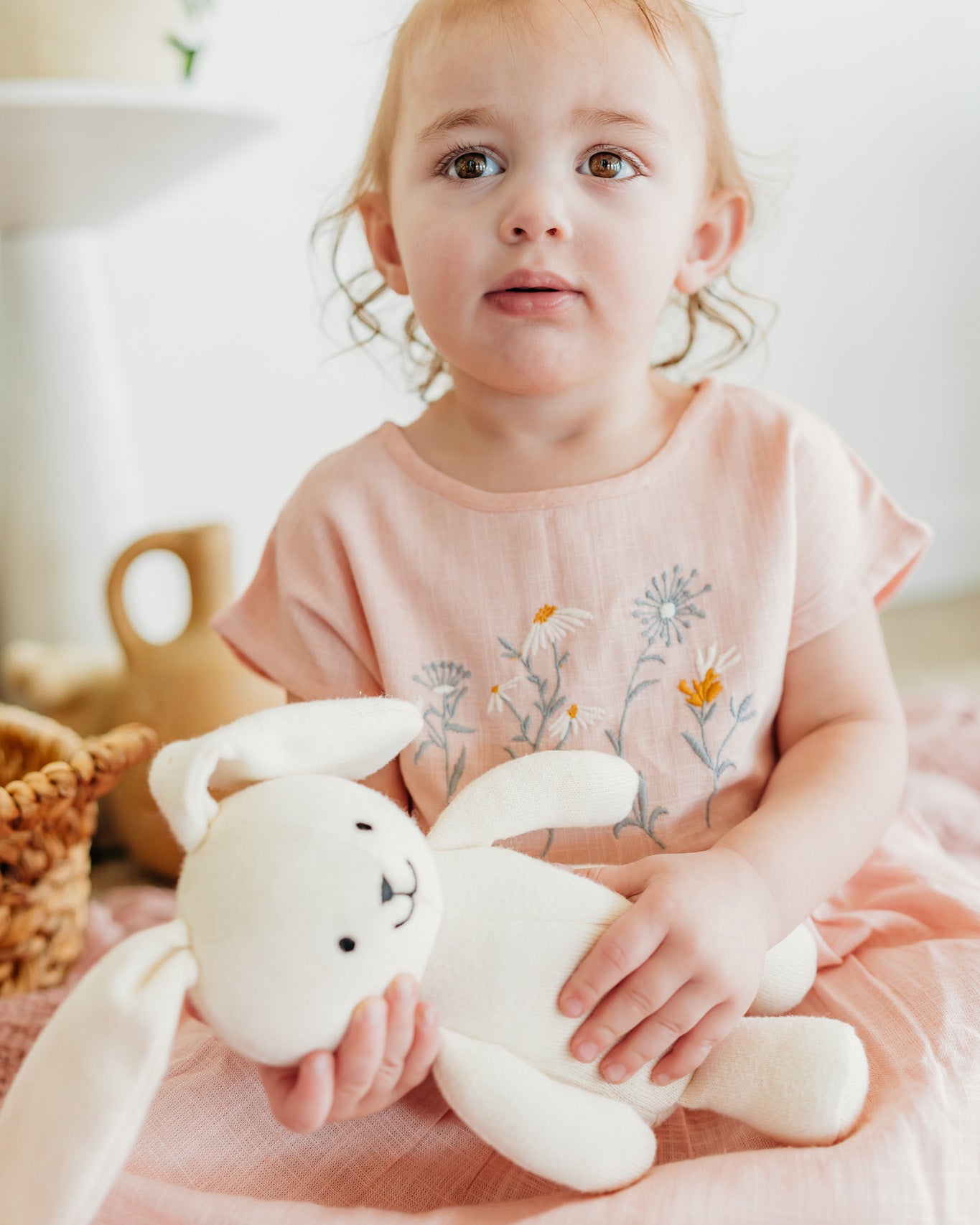 Jojo Lil Bunny Knit Stuffed Animal Soft Baby Toy (Organic Cotton)