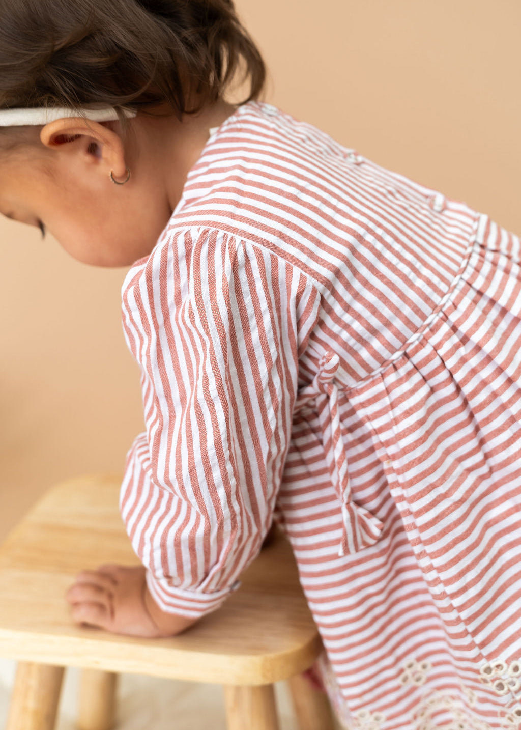Vivienne Striped Embroidered Baby Dress & Bloomer Set (Organic Cotton)