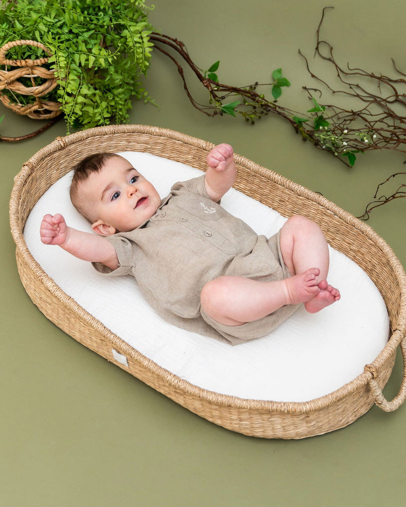 Riley Anchor Baby Romper (Linen Blend)