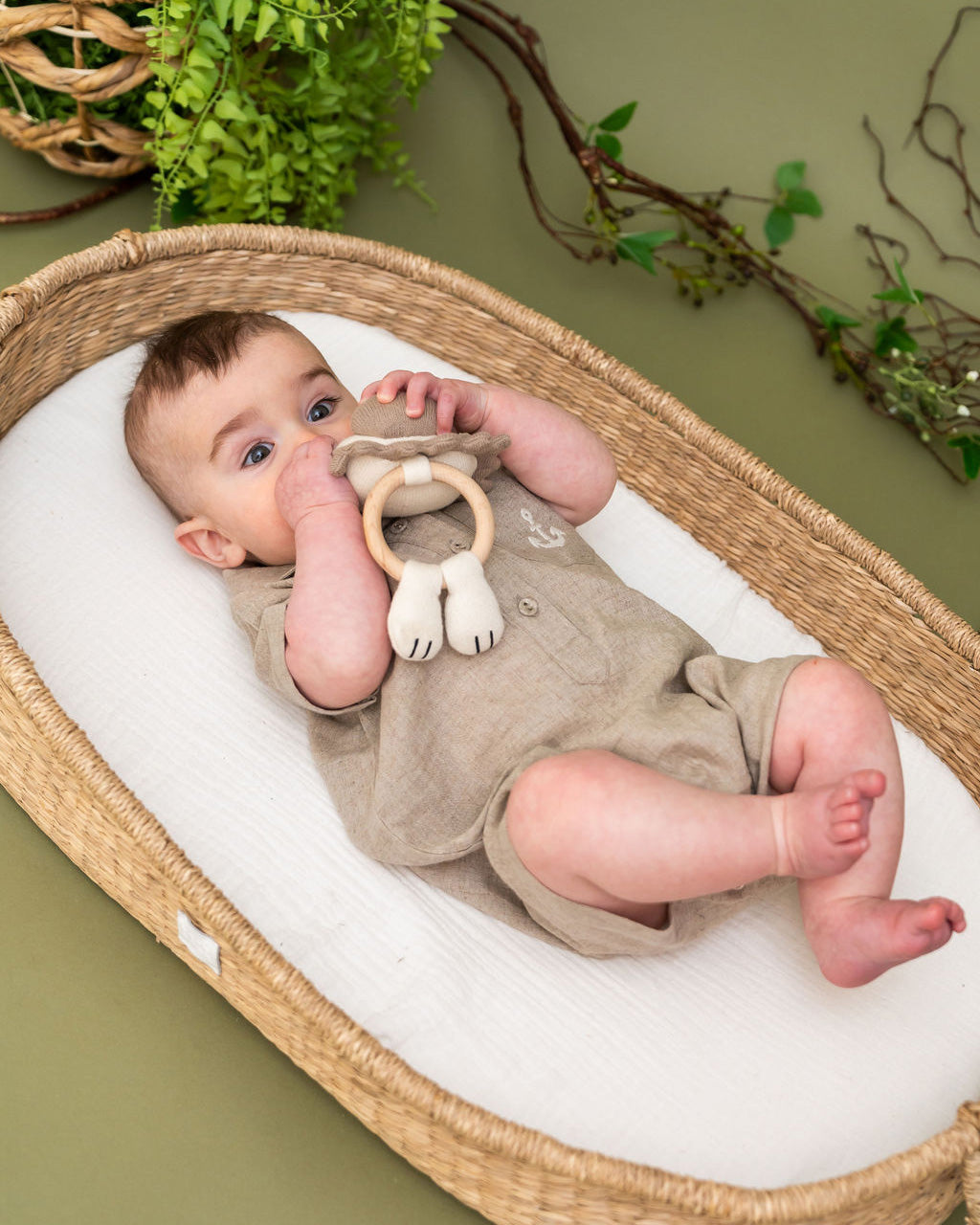 Riley Anchor Baby Romper (Linen Blend)